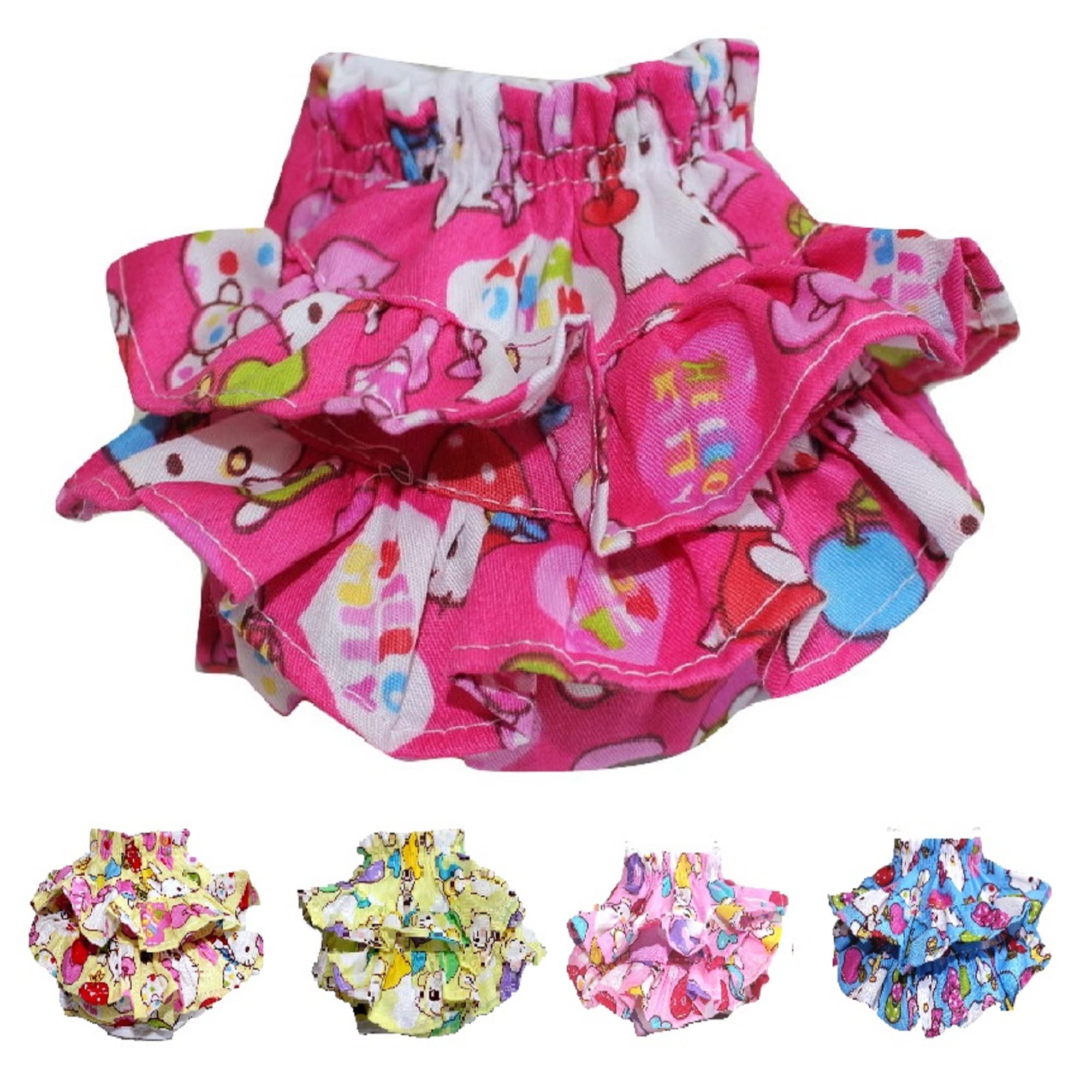 **Pink Dog Diaper Skirt for Small Female Dogs - Sanitary Pant Dress Size L (Waist 14