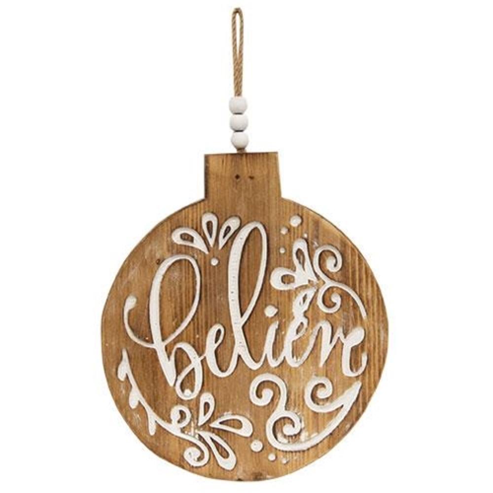Believe Engraved Bulb Ornament Sign - Christmas Tree Decoration, Holiday Home Decor, Gift for Family & Friends - Perfect for Xmas, Winter, and Festive Season Celebrations