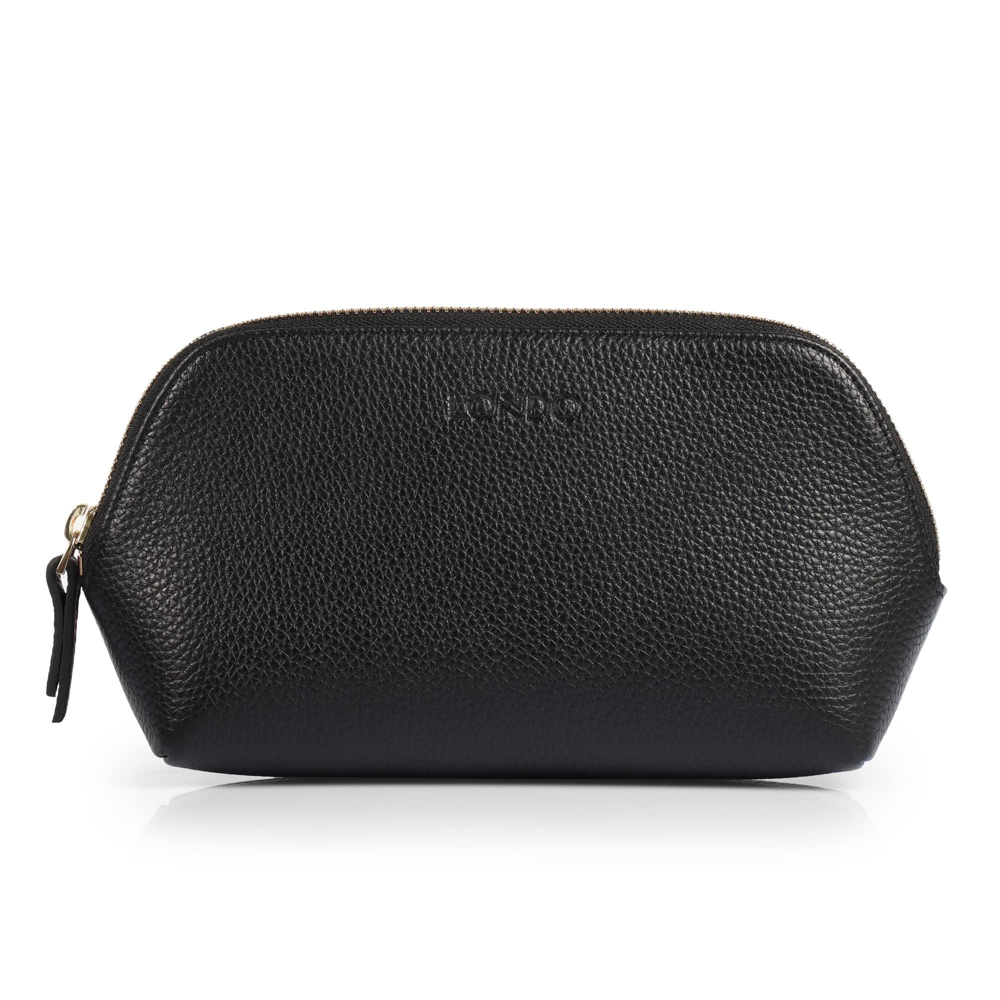 Genuine Leather Makeup Bag for Women - Waterproof Cosmetic Pouch & Travel Toiletry Organizer, Luxury Clutch for Makeup Brushes, Jewelry & Essentials | Perfect for Travel, Gym, Daily Use & Gift