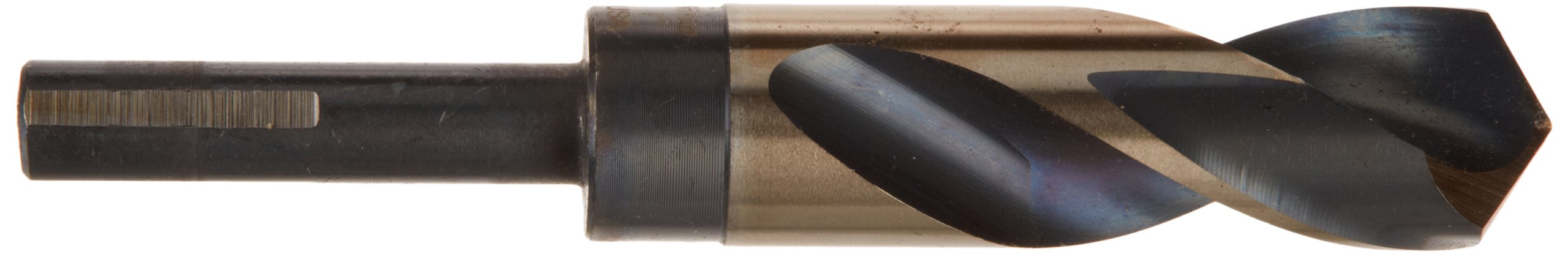 1000N Series Nitro 8-Piece High-Speed Steel Reduced Shank Drill Bit Set - Black & Gold Oxide Finish, Round Shank, Spiral Flute, 118° Split Point (9/16