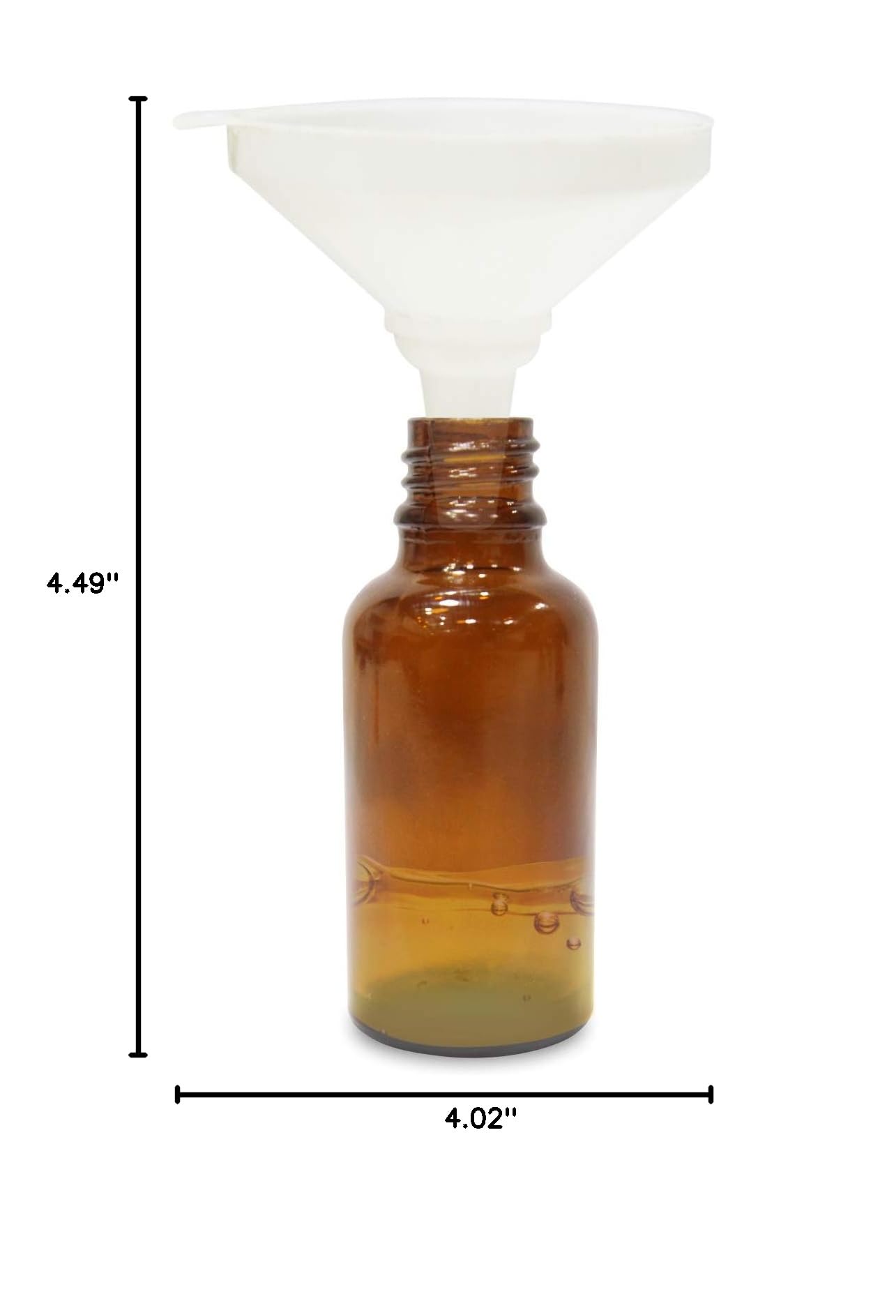 Amber Glass Bottles with Golden Dropper & Funnel - 4 Pack (1 oz Each) for Essential Oils, CBD, Tinctures, and DIY Beauty Products