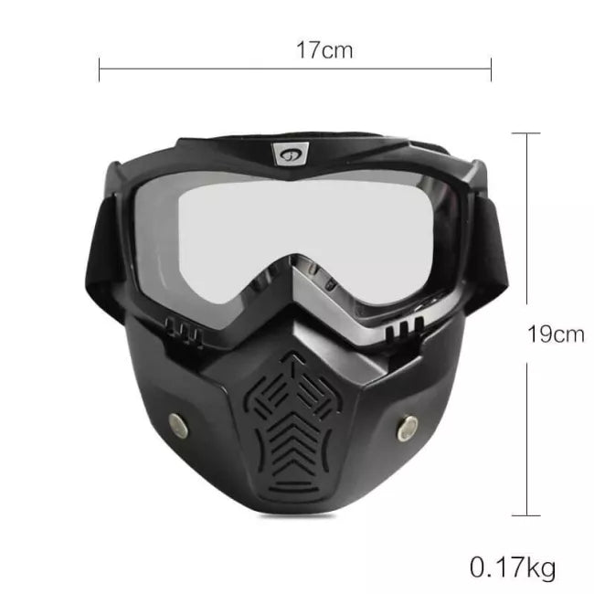 Anti-Fog Harley Motocross Goggles with Tactical Mask - Dirt Bike Riding, Snowmobile & ATV Protective Eyewear