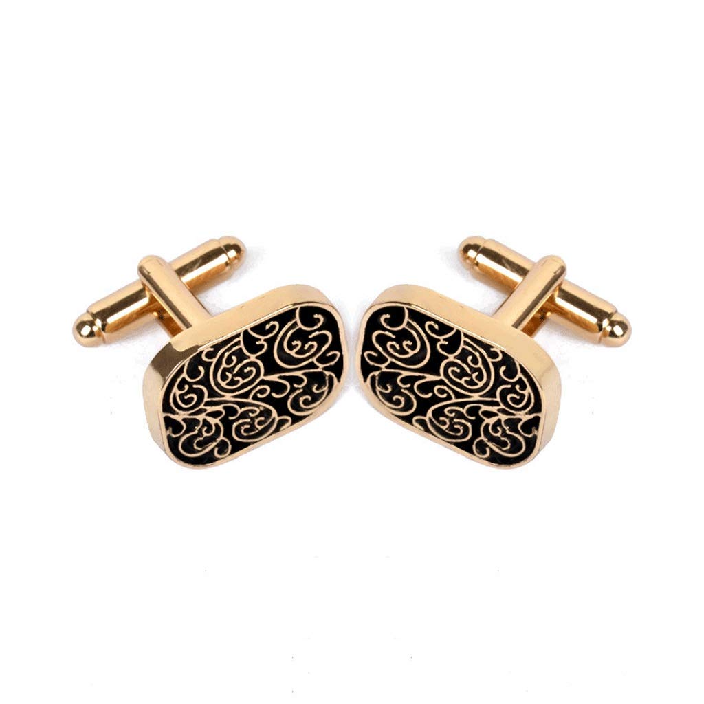 Vintage Gold Cufflinks for Men - Elegant Shirt Cuff Buttons with Classic Pattern - Perfect for Weddings, Formal Events & Business Attire