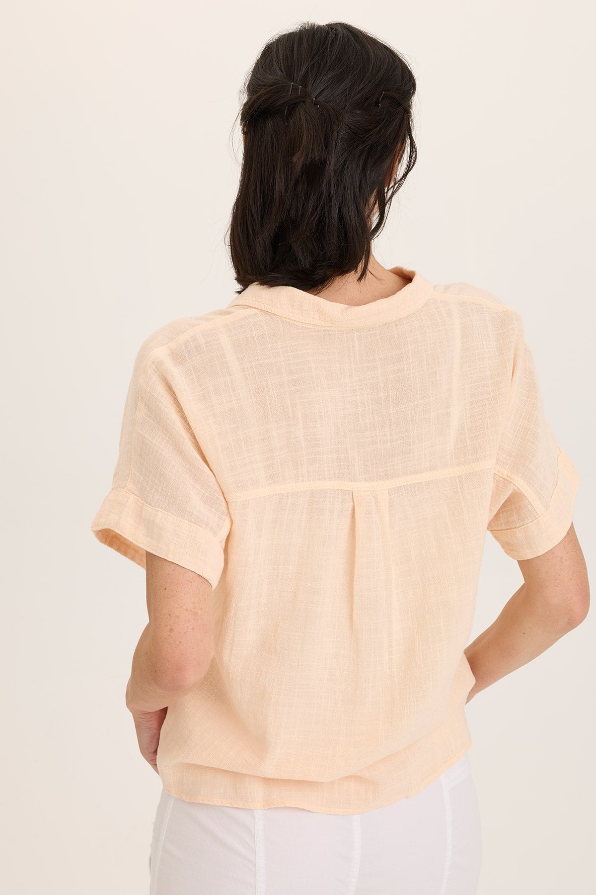 Teagan Gauze Tie Up Top - Women's Boho Chic Blouse for Summer, Beach, and Casual Outings