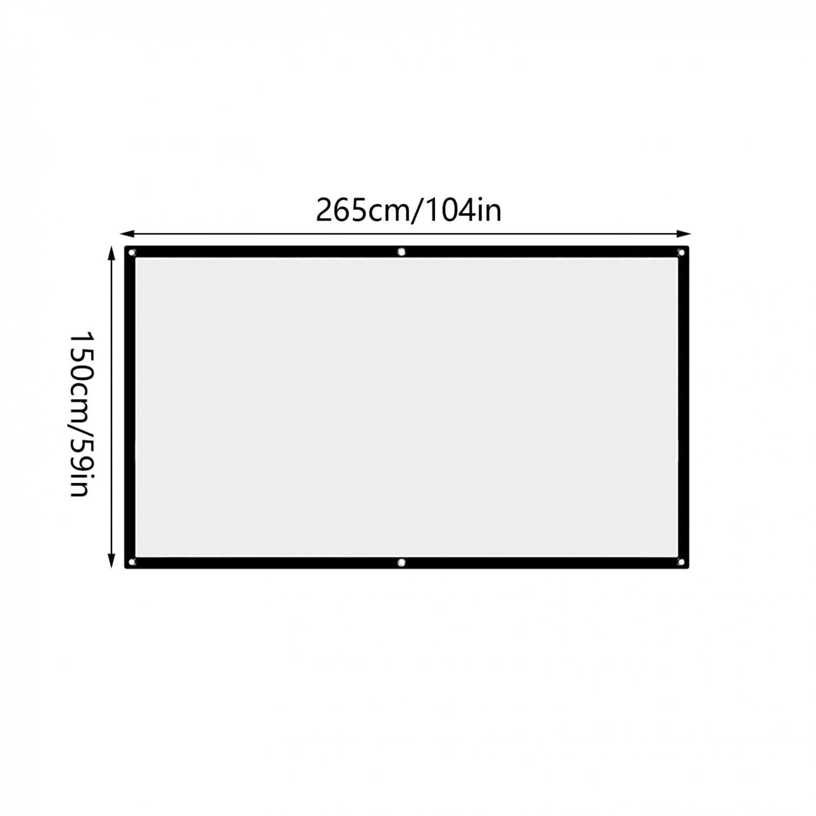 120 Inch 4K HD Projector Screen - 16:9 Foldable, Washable & Anti-Crease Portable Movie Screen for Home Theater, Outdoor & Indoor Use - Perfect for Movie Nights, Presentations and Backyard Entertainment