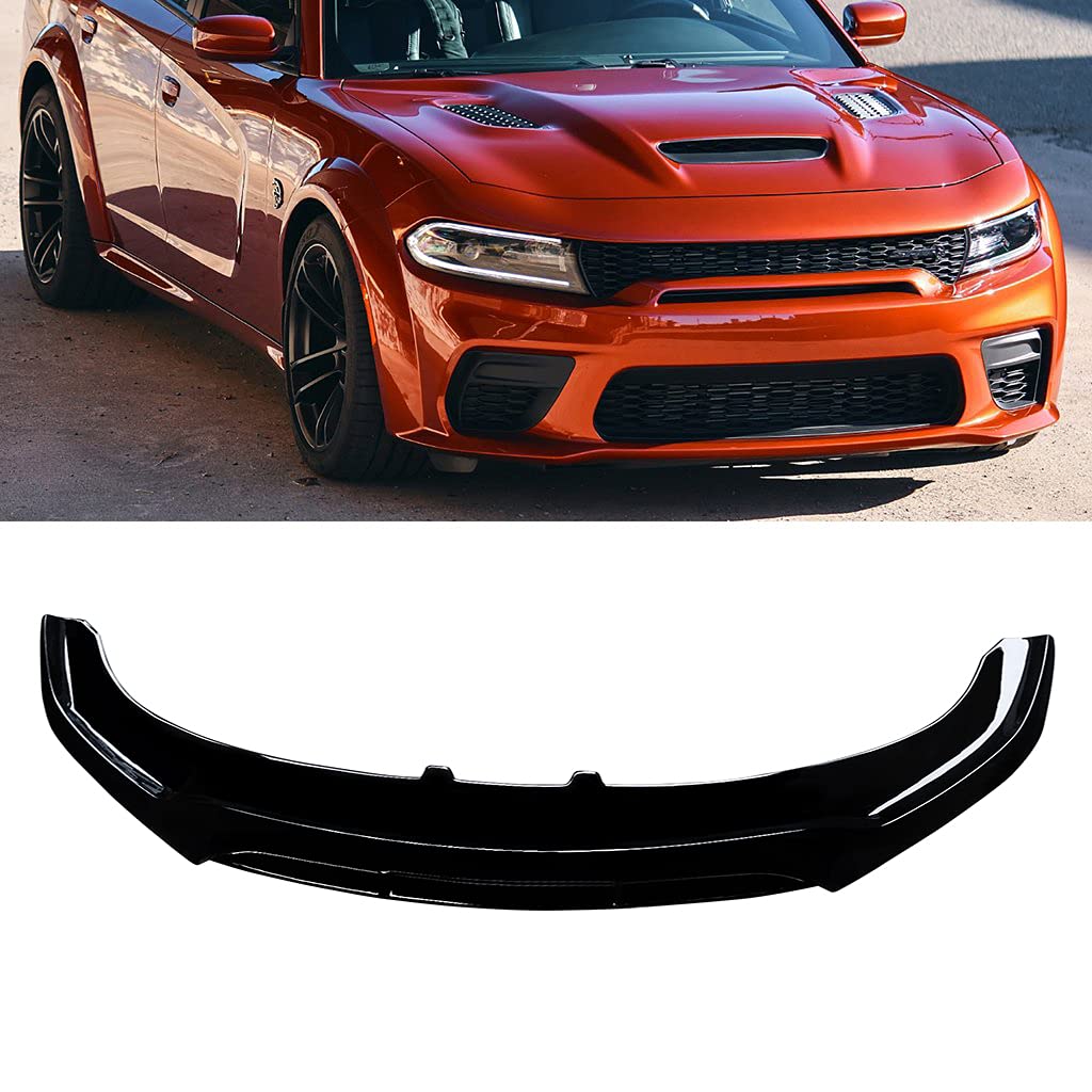 NINTE Front Lip Spoiler Splitter for 2020-2023 Dodge Charger SRT Hellcat Widebody - Gloss Black PU Bumper Lip - Aggressive Style & Improved Aerodynamics (Perfect for Car Shows, Racing & Street Performance)