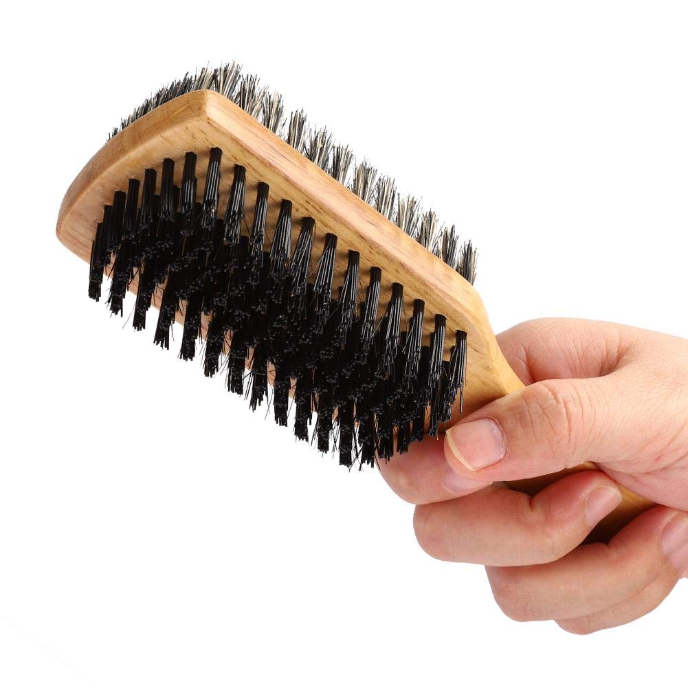 Premium Double Sided Beard Brush for Men - Wooden Handle Mustache Comb with Nylon & Bristle - Perfect for Beard Care, Grooming & Styling - Ideal for Home, Travel & Professional Barbershop Use