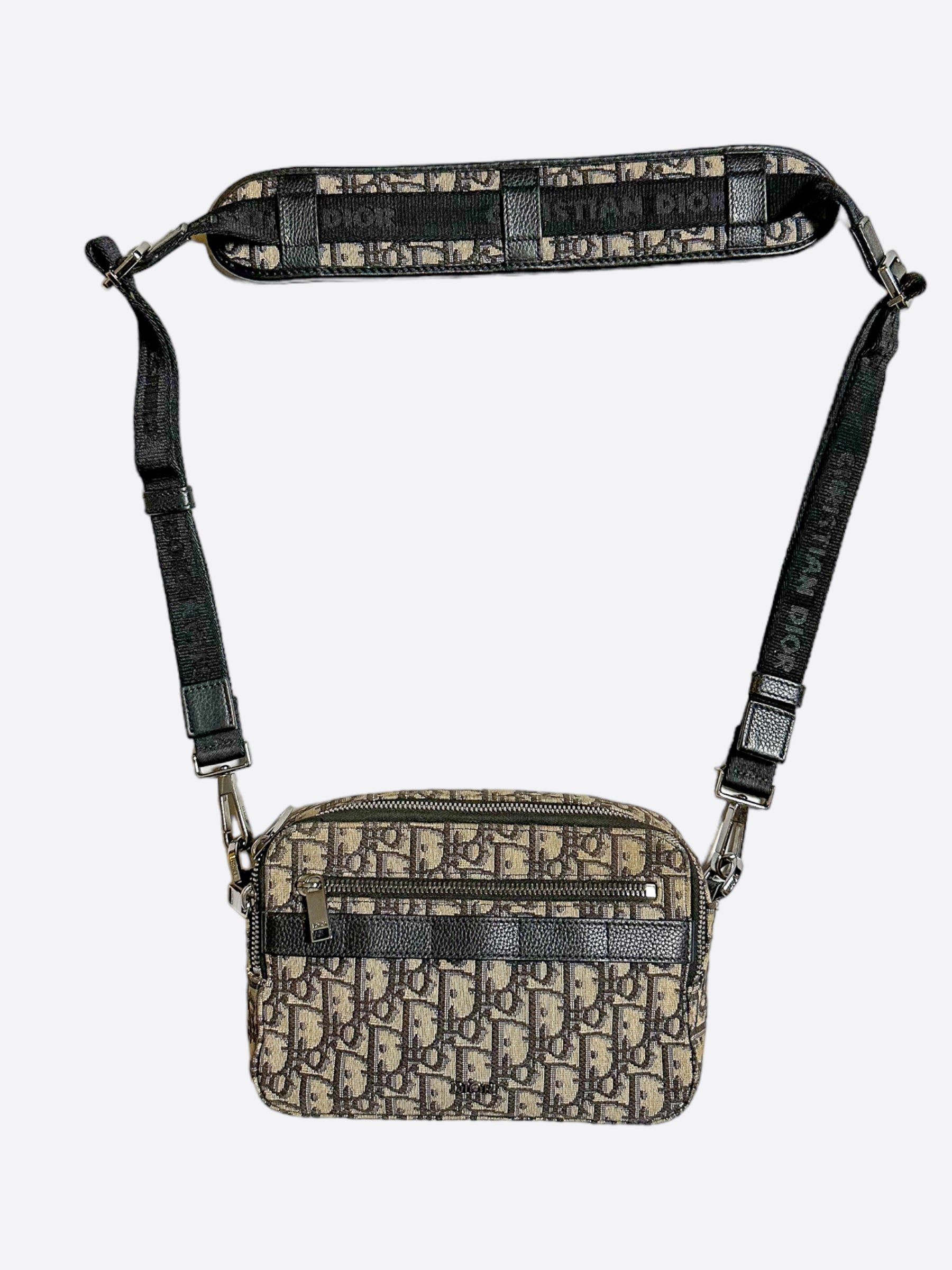 Dior Beige Oblique Safari Messenger Bag for Women - Luxury Designer Crossbody Handbag for Travel, Work & Everyday Use