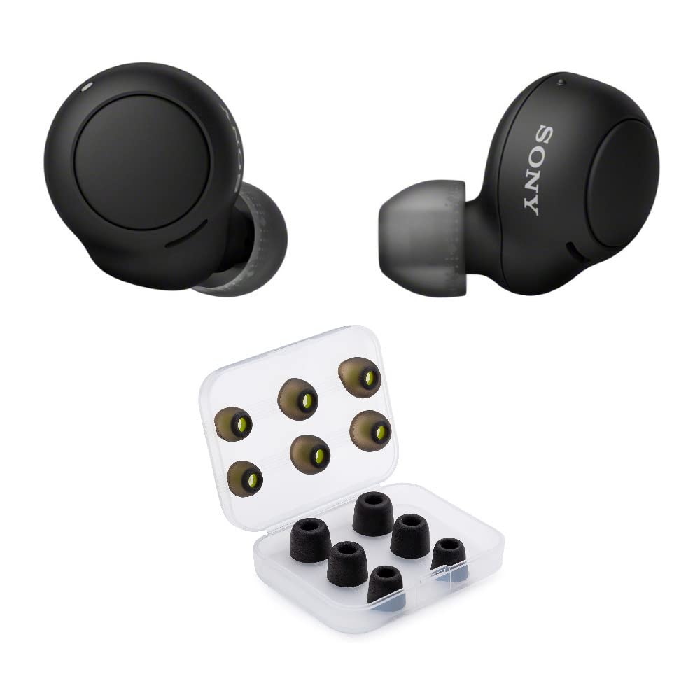 Sony WF-C500 True Wireless Bluetooth Earbuds - Black | Noise Isolating in-Ear Headphones with Foam & Silicone Tips (2 Pairs) | Perfect for Gym, Commuting & Workouts