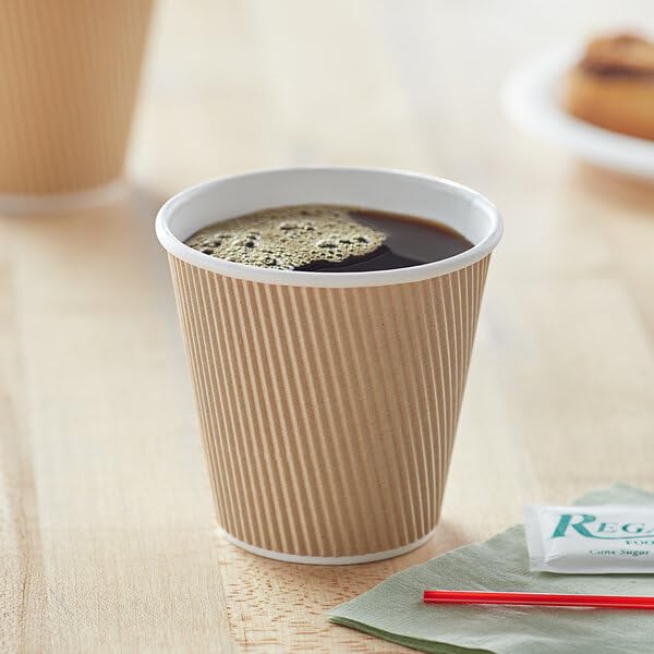 Premium 8 oz Ripple Paper Cups - 500 Pack | Eco-Friendly, Insulated & Disposable Hot Drink Cups for Coffee, Tea & Cocoa | Made in USA | Ideal for Home, Office, Restaurants & Coffee Shops | Perfect for Morning Coffee, Office Breaks & Takeout Beverages