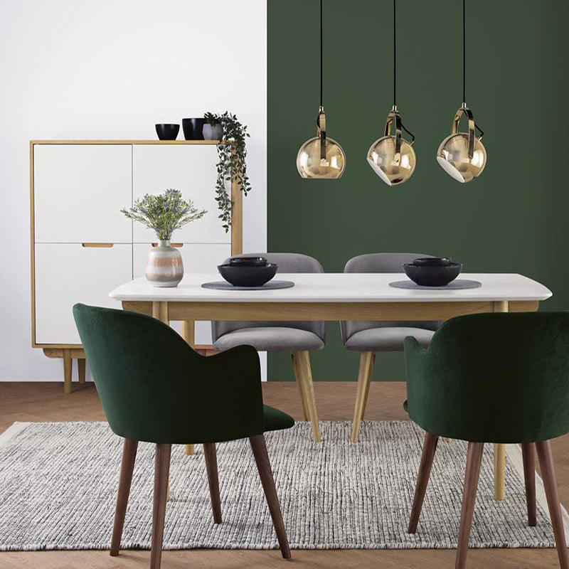 NAYELI Modern Dining Chair - Dark Green Velvet Upholstery, Sturdy Metal Legs - Perfect for Kitchen, Dining Room, or Home Office