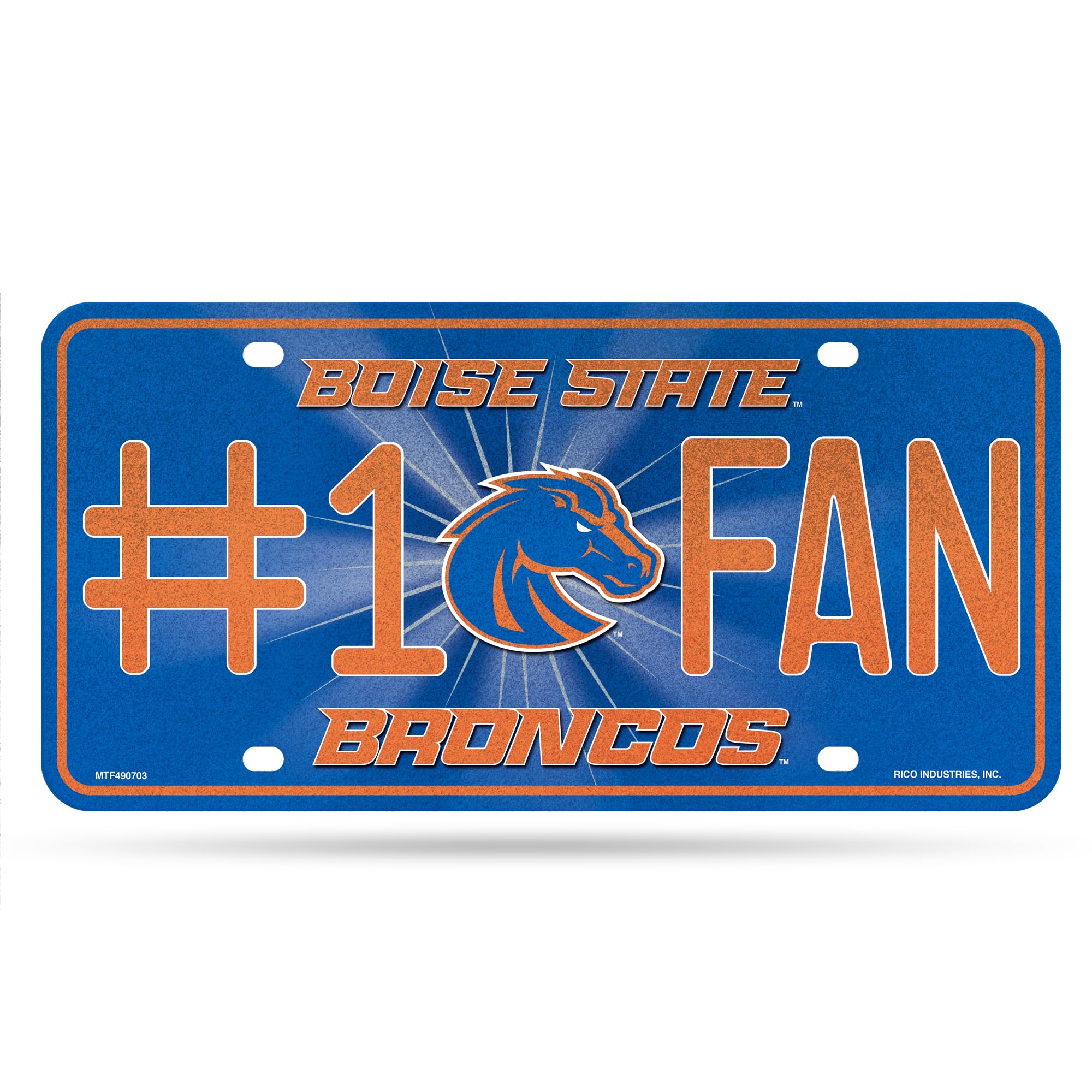Rico NCAA Bling #1 Fan Metal Auto License Plate Tag - Perfect for Car, Truck, Tailgating & College Sports Fan Gifts