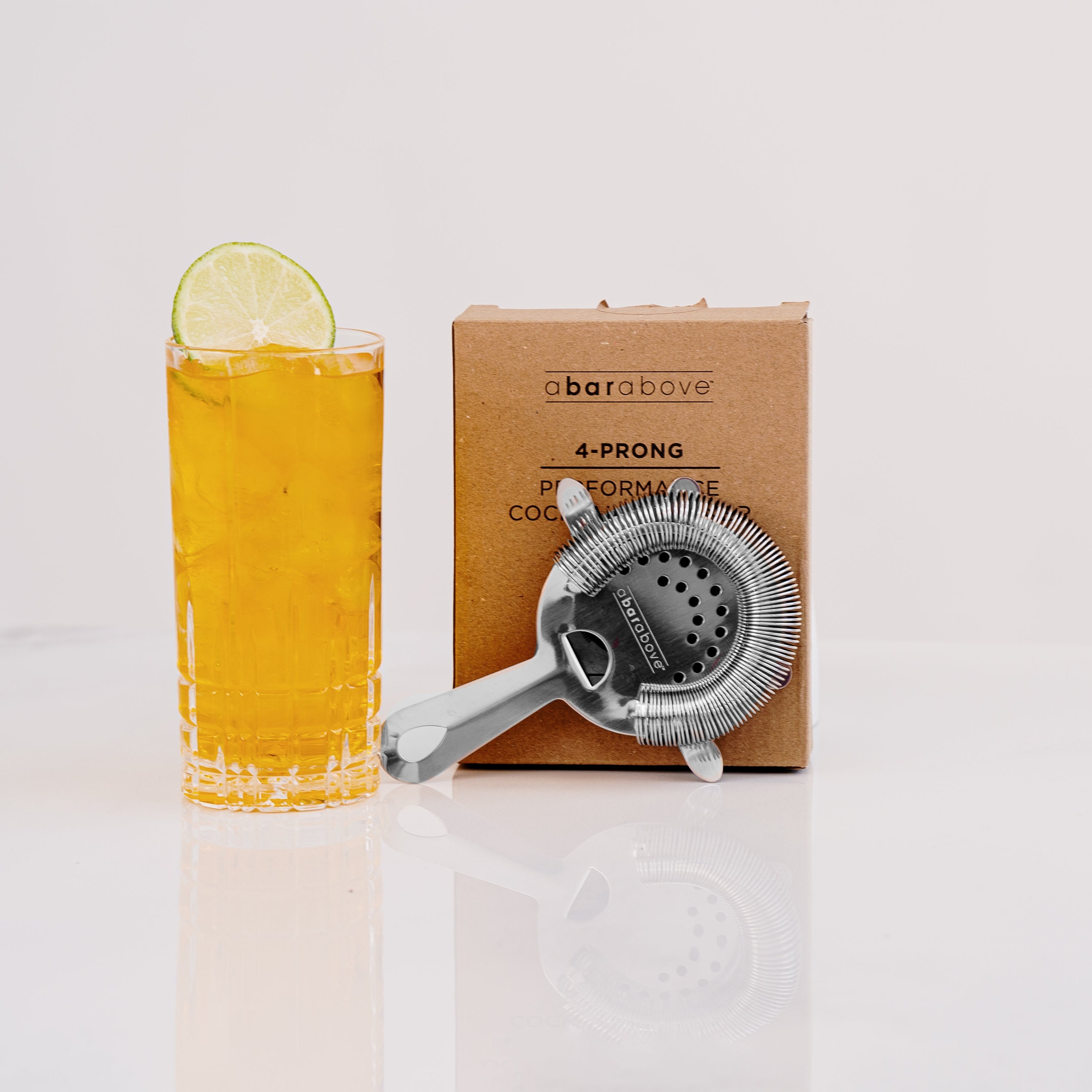 Premium 4-Prong Hawthorne Cocktail Strainer - Stainless Steel Bar Tool for Mixing & Straining Drinks - Perfect for Home Bars & Professional Bartenders