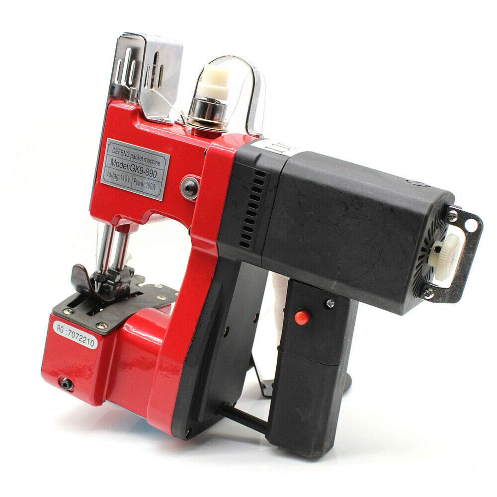 Industrial Sewing Machine 110V 190W Heavy Duty High-Speed Portable Metal Electric Sewing Machine | Handheld Bag Closer & Sack Stitcher for Leather, Canvas, Upholstery | Perfect for Tailoring, DIY Crafts & Commercial Use