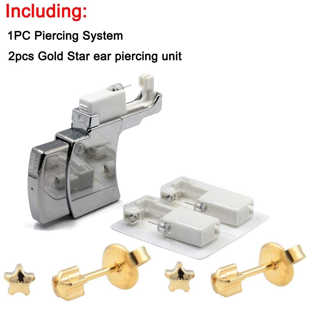 2Pcs Professional Ear Piercing Gun Kit with Disposable Ear Studs - Safe & Hygienic Ear Piercing System for Home or Salon Use - Perfect for First-Time Piercings, Gifts, and Professional Tattoo Studios