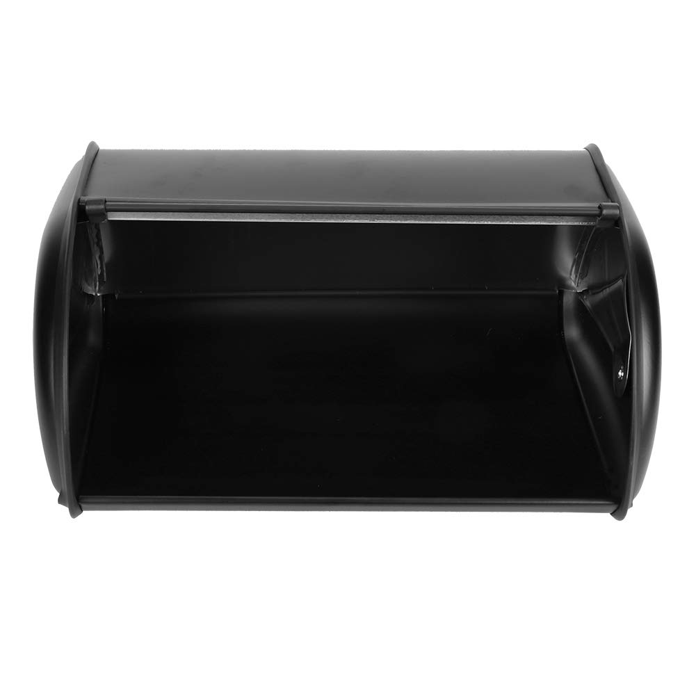 Stainless Steel Bread Box - Large Capacity Bread Storage Container for Kitchen Countertop | Airtight Bread Holder Bin Organizer | Perfect for Fresh Bread, Baguettes, Pastries & Baked Goods (Black)
