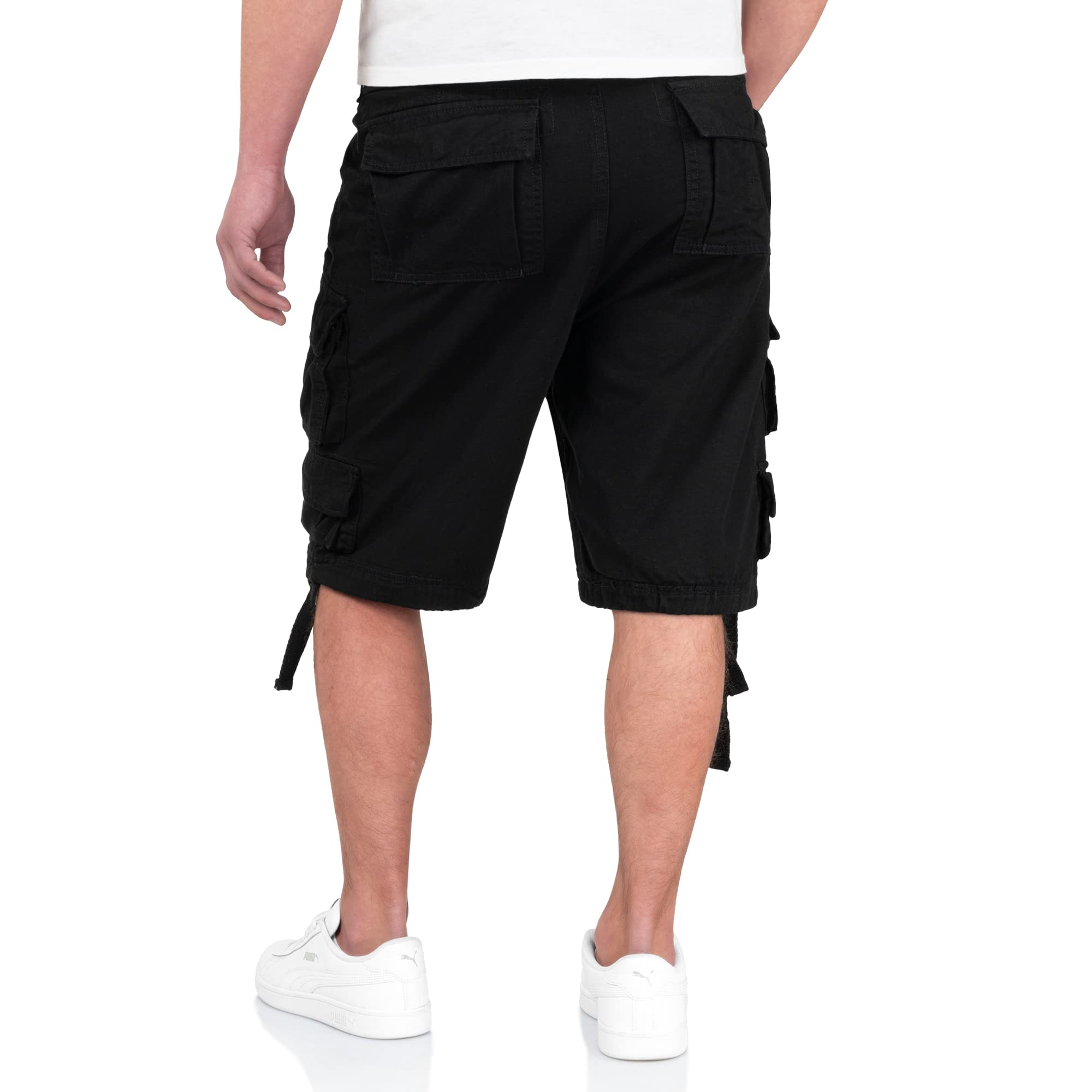 Surplus Division Men's Black Athletic Shorts - Lightweight, Comfortable & Durable for Running, Gym & Outdoor Activities