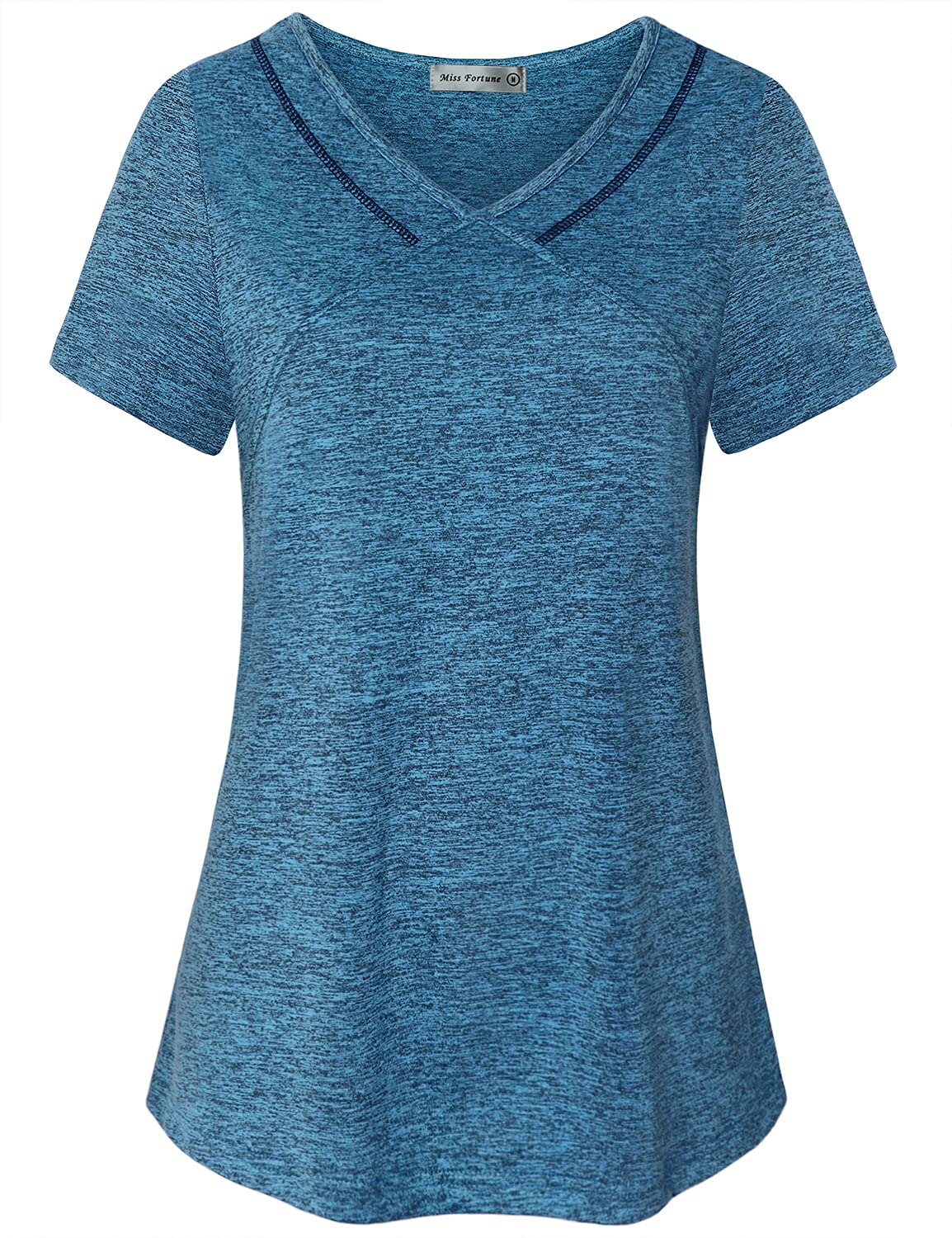 MISS FORTUNE Women's Fast Dry Yoga Tops - Breathable Workout Shirts for Yoga, Gym & Running - Moisture Wicking Fitness Apparel for Active Women