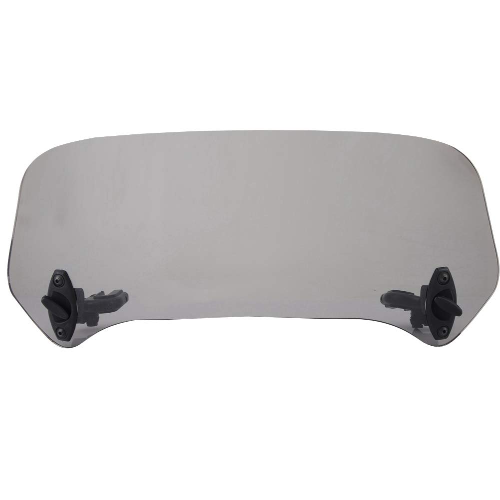Universal Motorcycle Windshield Air Deflector - Smoked Small Windscreen Spoiler for Men | Reduces Wind Noise & Fatigue | Perfect for Highway Cruising & Long Distance Riding