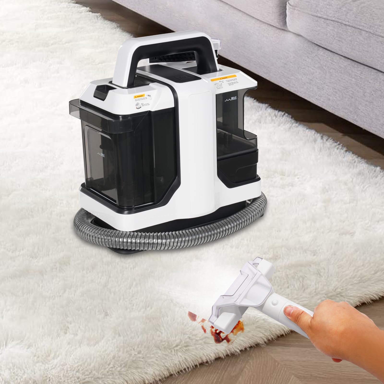 Commercial Carpet Cleaner Machine - 110V Portable Deep Cleaner for Pet Stains, Sofa, Rug, Mattress & Car Seat | Handheld Upholstery & Curtain Cleaner for Home & Office Use