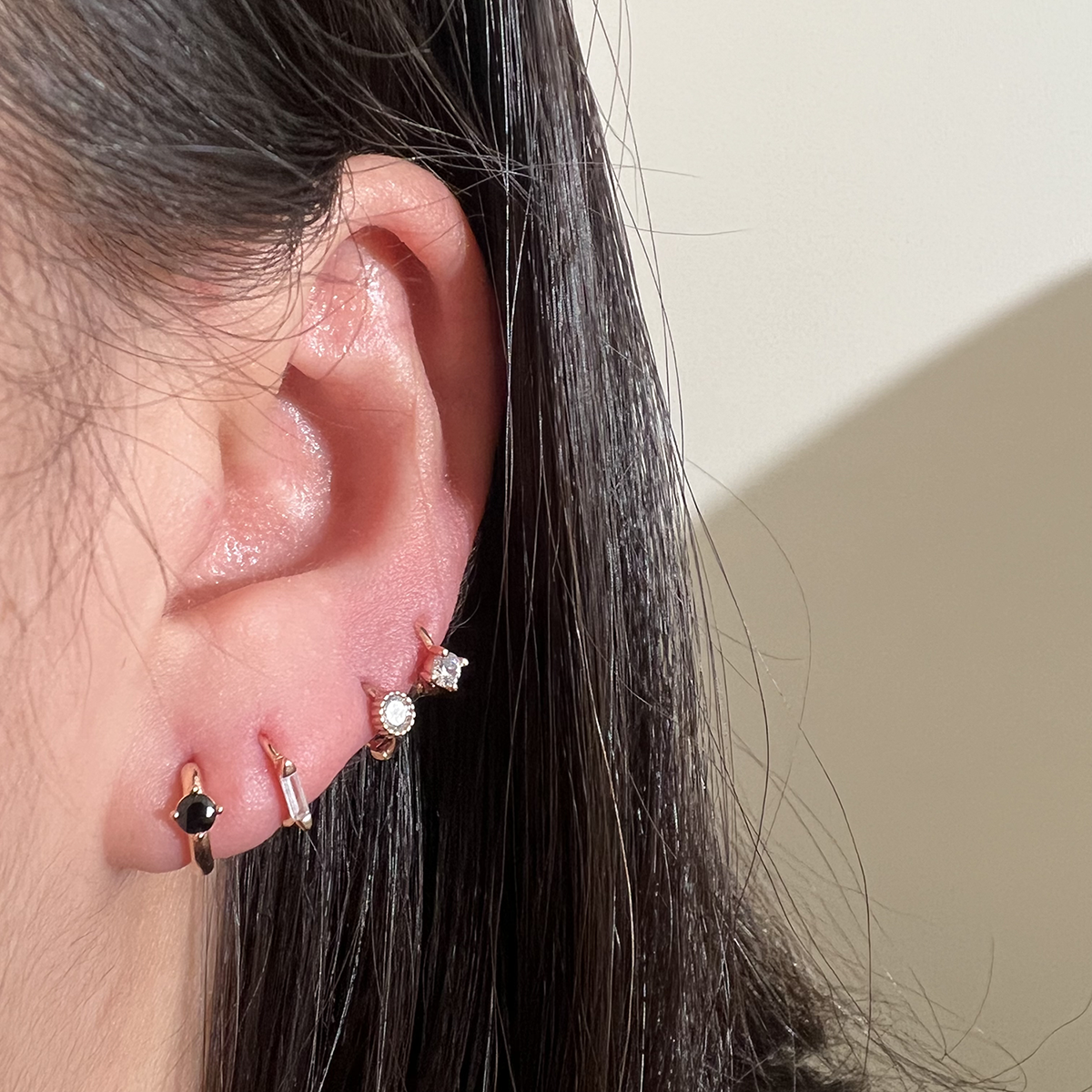 Single White Topaz Huggie Earrings – Dainty & Elegant Stud Earrings for Women | Perfect for Everyday Wear, Parties & Special Occasions