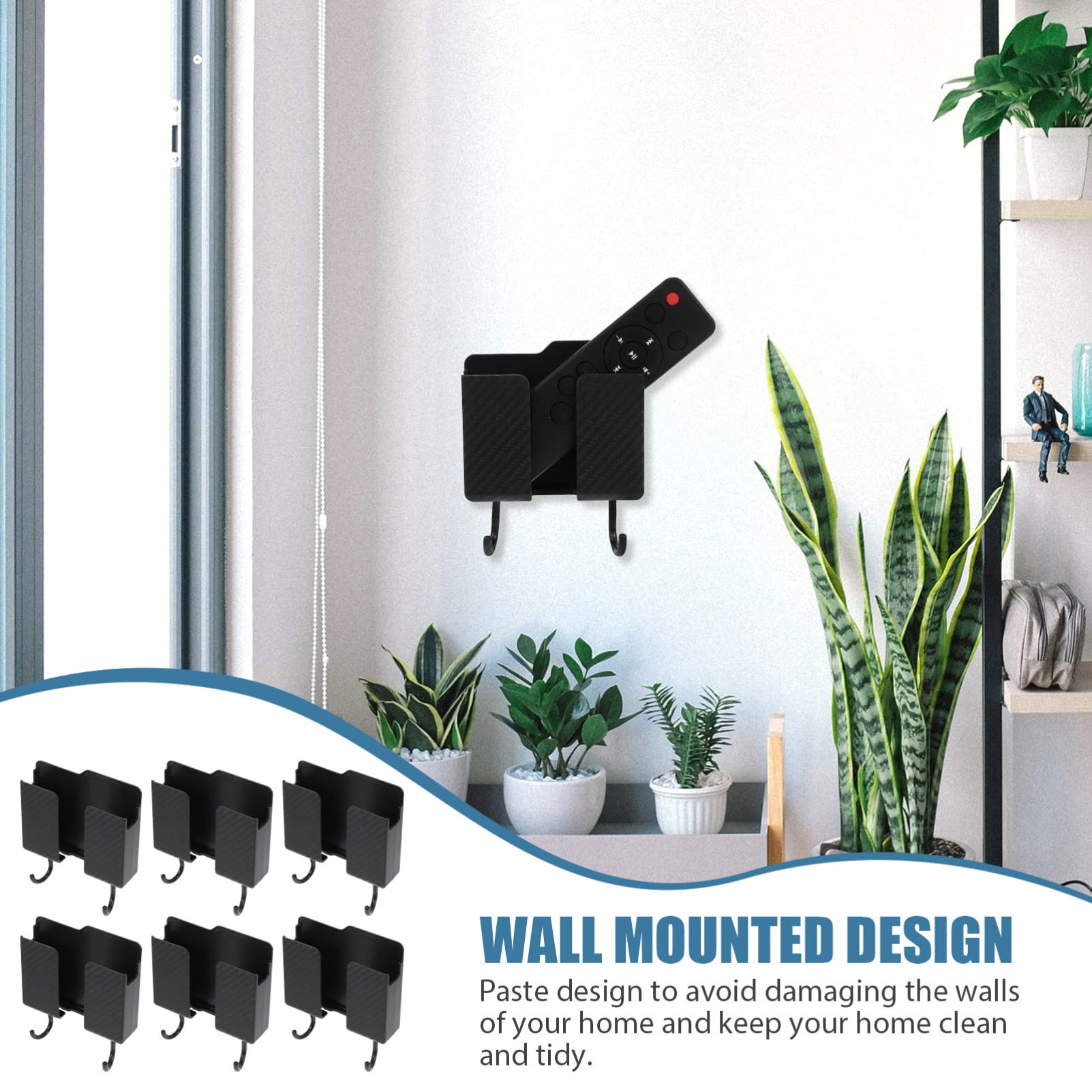 6PCS Multifunctional Acrylic Phone Holder & Key Hook - Remote Control Storage Box for TV, Bedroom, and Office Organization - Perfect for Wall Mounting and Clutter-Free Spaces
