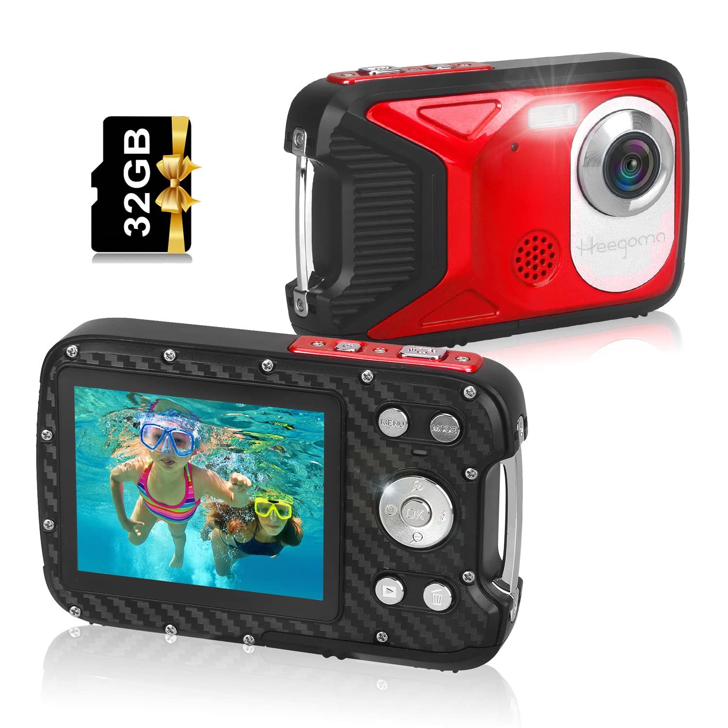Waterproof Digital Camera 17FT Underwater, 30MP HD 1080P 2.8