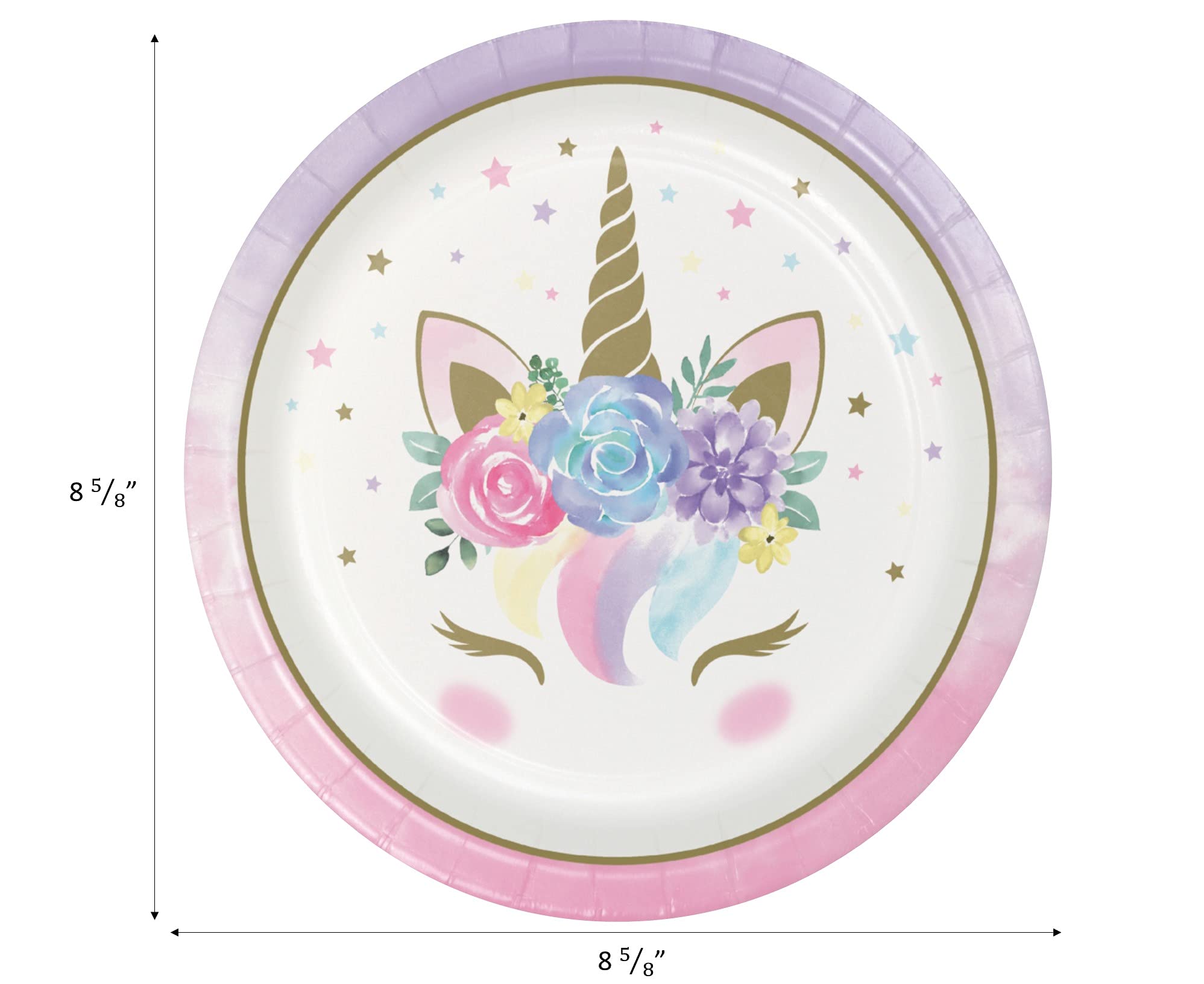 Peach State Unicorn Party Supplies Set - 8-Piece Kit with Plates, Napkins, Cups & Tablecloth | Perfect for Birthday Celebrations, Baby Showers & Themed Events