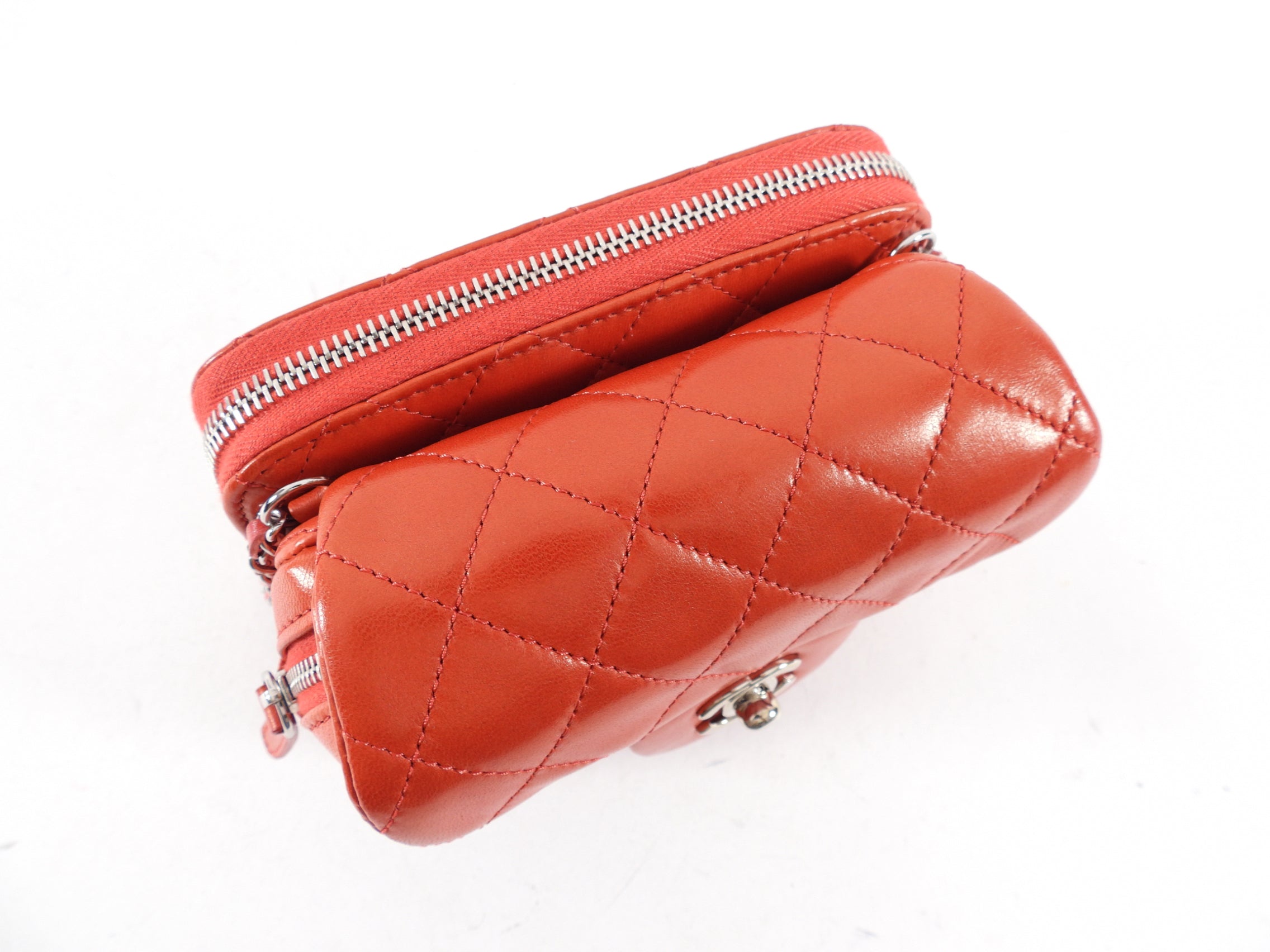 Chanel Red Lambskin Mini Flap Wallet on Chain Crossbody Bag for Women | Luxury Designer WOC Purse with Gold-Tone Hardware | Perfect for Evening Parties, Date Nights & Special Occasions