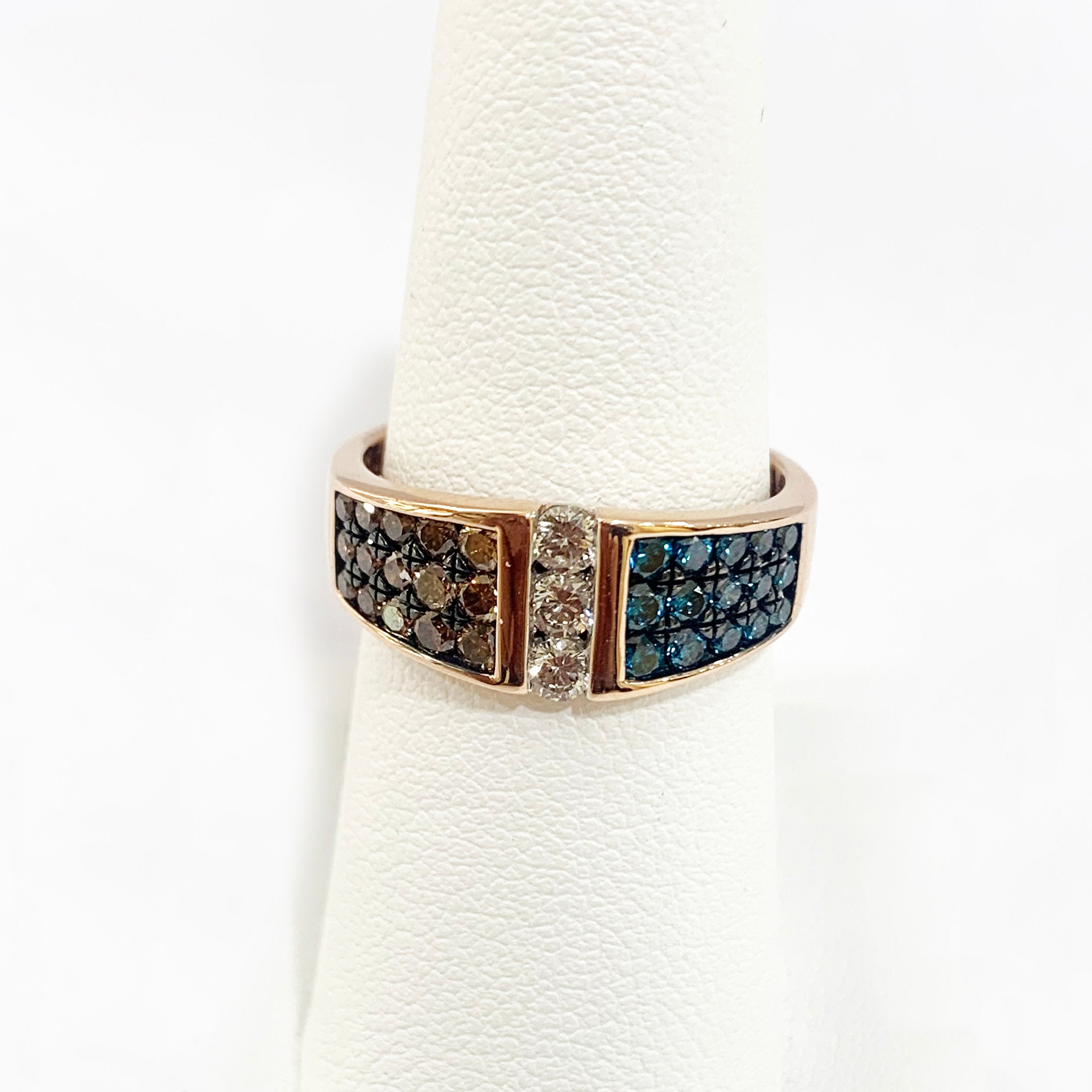 14K Rose Gold Blue Diamond Ring for Women - Elegant Solitaire Engagement & Wedding Band - Perfect for Anniversaries, Proposals & Special Occasions
