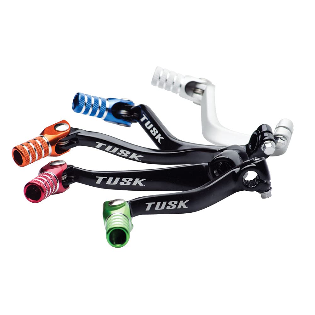 Tusk Folding Shift Lever - Black/Red Tip - Durable Motorcycle Gear Shifter for Off-Road & Dirt Bikes - Perfect for Trail Riding & Motocross Racing