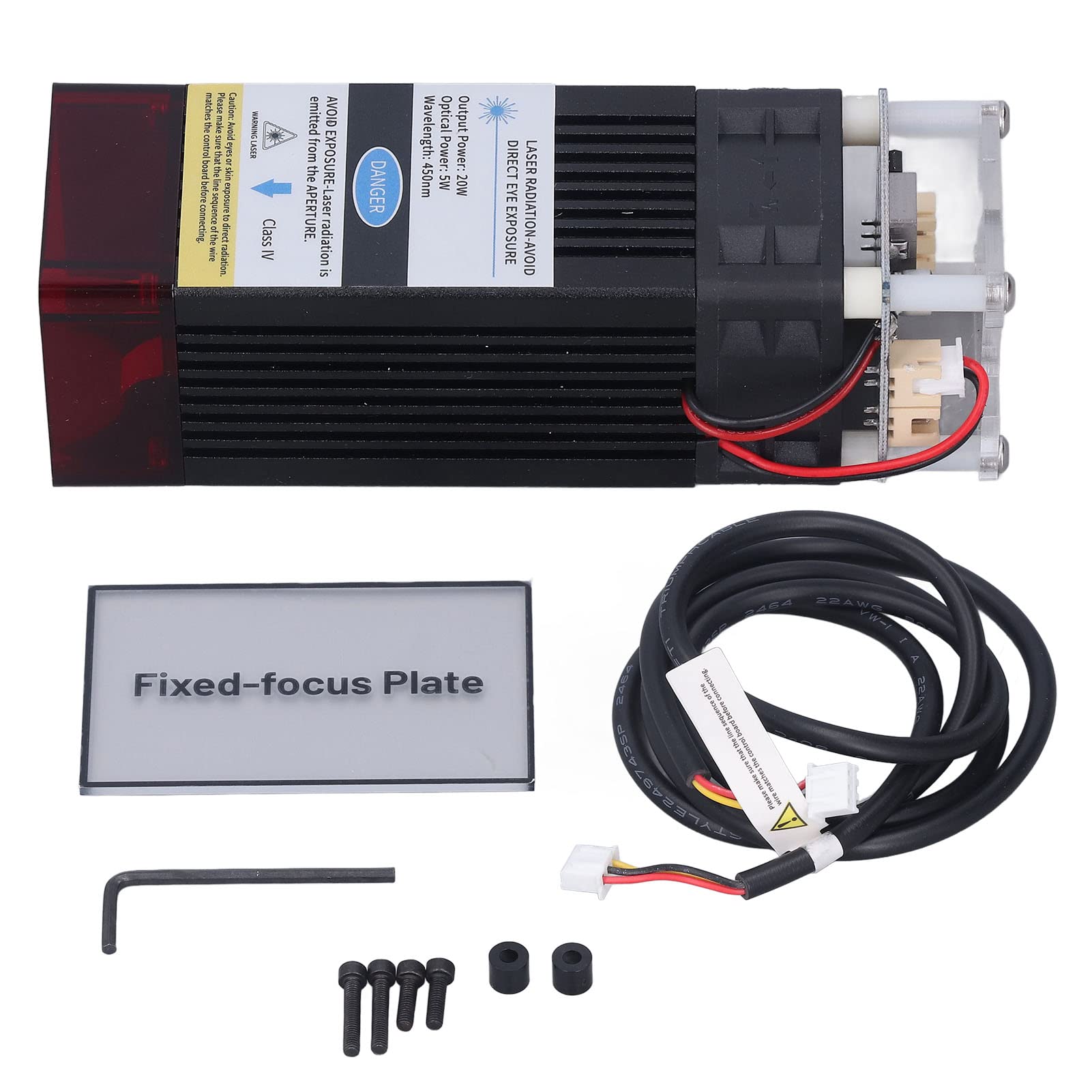 12V 450nm 5W-20W Laser Engraving Head with Eye Protection - Precision Spot Fast Engraving Tool for Micro Engraving Machines | Ideal for Jewelry, Woodworking & DIY Crafts