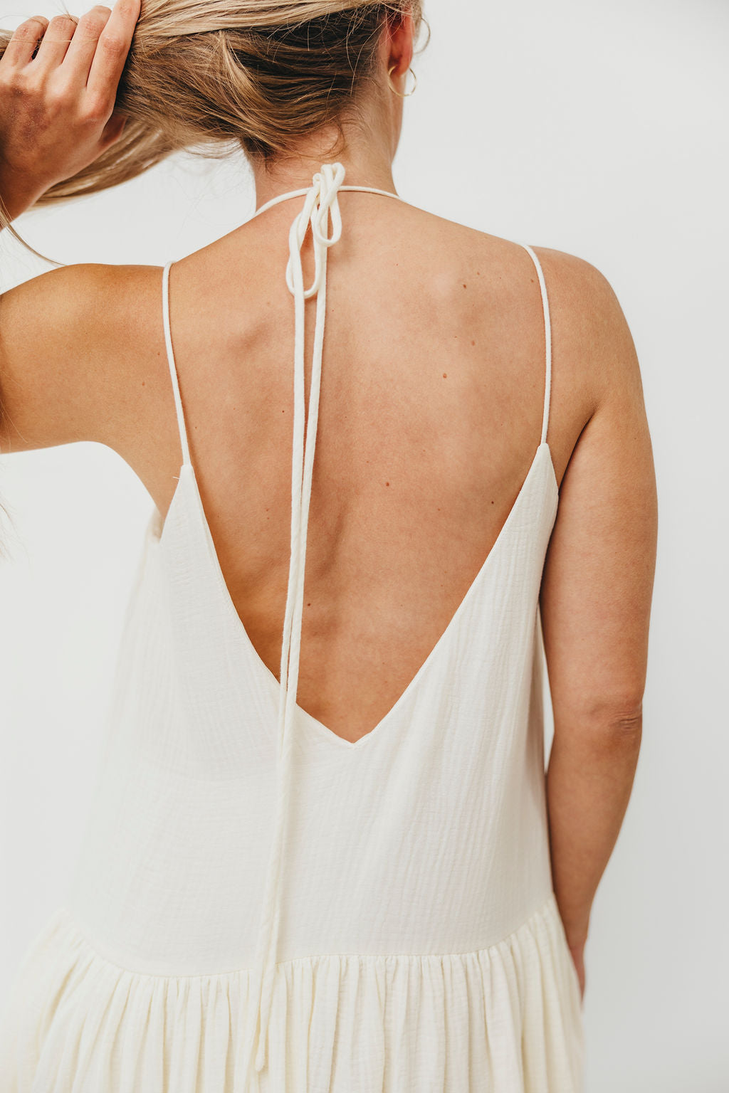 Solenne Women's Elegant Cream Maxi Dress - Perfect for Summer Weddings, Beach Vacations & Casual Outings