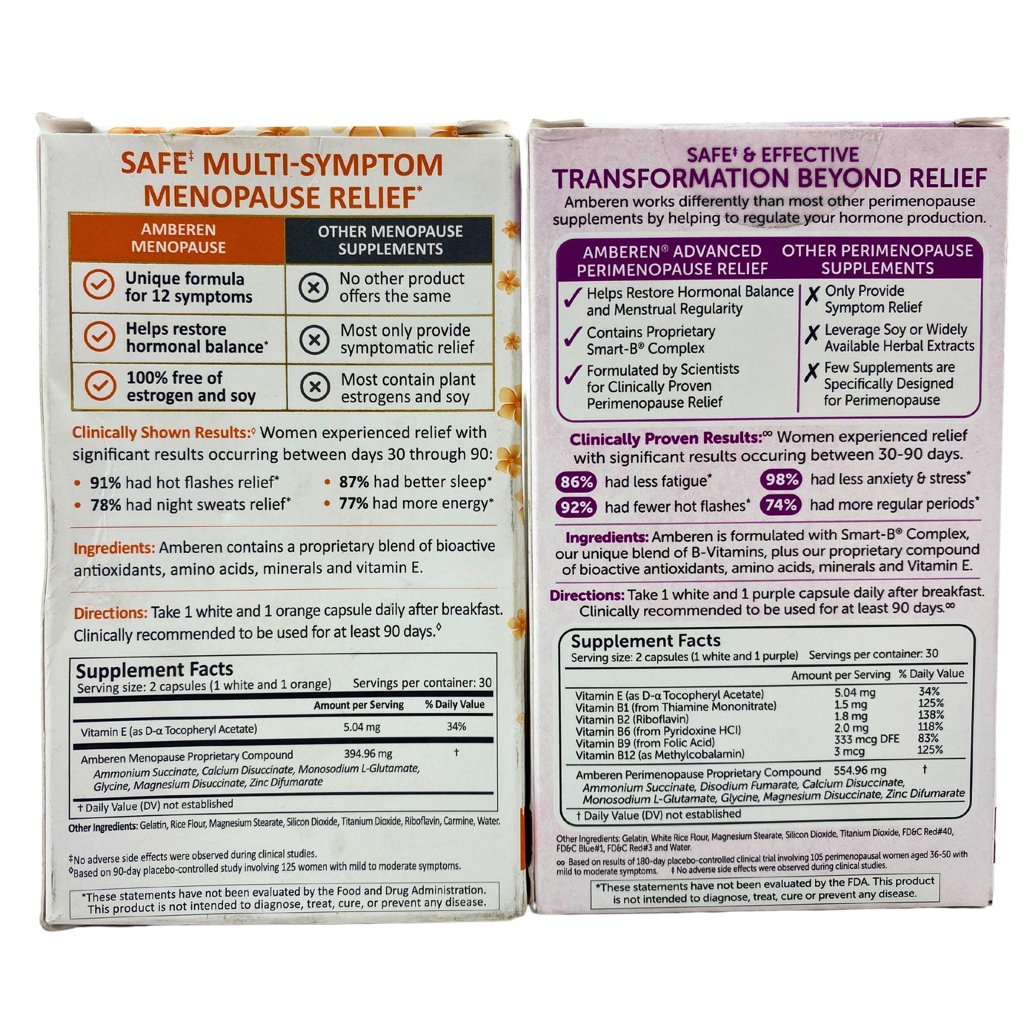 Amberen Menopause Relief Capsules - 14 Count | Hormone Balance Supplement for Women | Hot Flash & Night Sweat Relief | Perfect for Daily Use at Home or Work