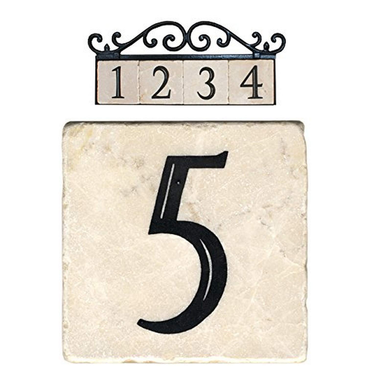 NACH Marble Tile House Numbers for Outdoor - 4