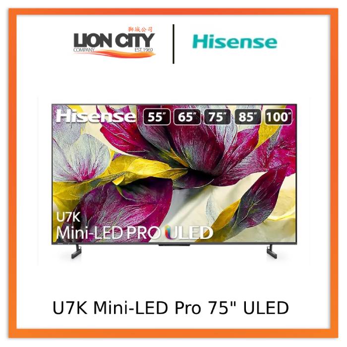 Hisense U7K 75-Inch Mini LED PRO ULED 4K Smart TV with Dolby Vision - Perfect for Home Theater, Gaming & Streaming