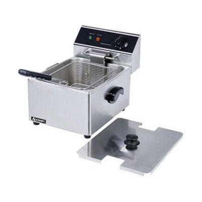 Adcraft DF 6L Electric Countertop Single Pot Deep Fryer - 15 lb Capacity for Home & Commercial Use - Perfect for Restaurants, Food Trucks & Catering Events