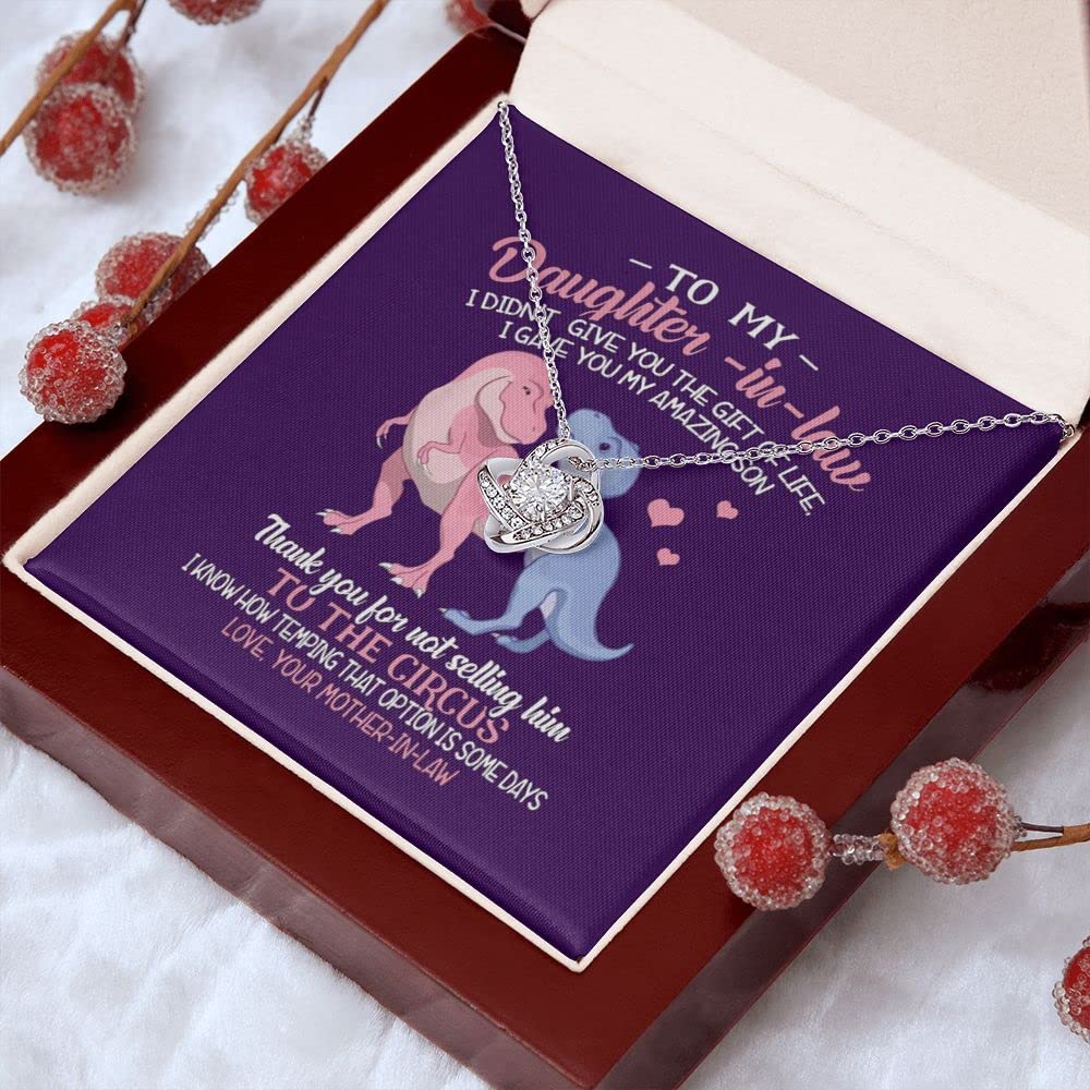 Elegant Honor Pendant Necklace for Daughter-in-Law - Sterling Silver Jewelry with Heartfelt Message Card & Gift Box - Perfect Birthday, Christmas or Wedding Gift from Mother-in-Law - Ideal for Special Occasions & Family Bonding Moments