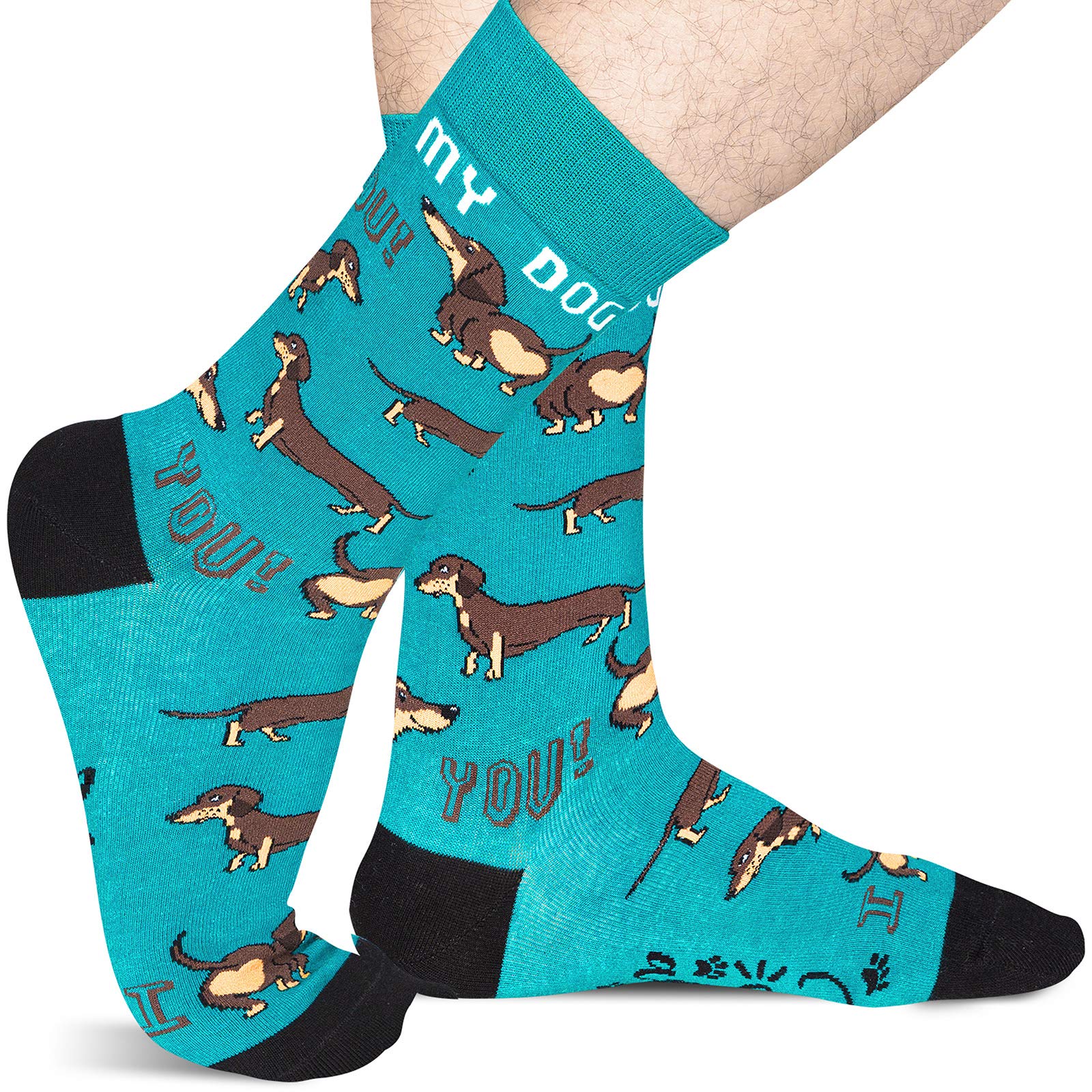 Funny Novelty Bulldog Goat Alpaca Llama Socks for Men - Animal Print Crew Socks - Perfect Crazy Sock Gift for Parties, Christmas & Unique Gifts - Great for Costumes, Gag Gifts & Everyday Wear