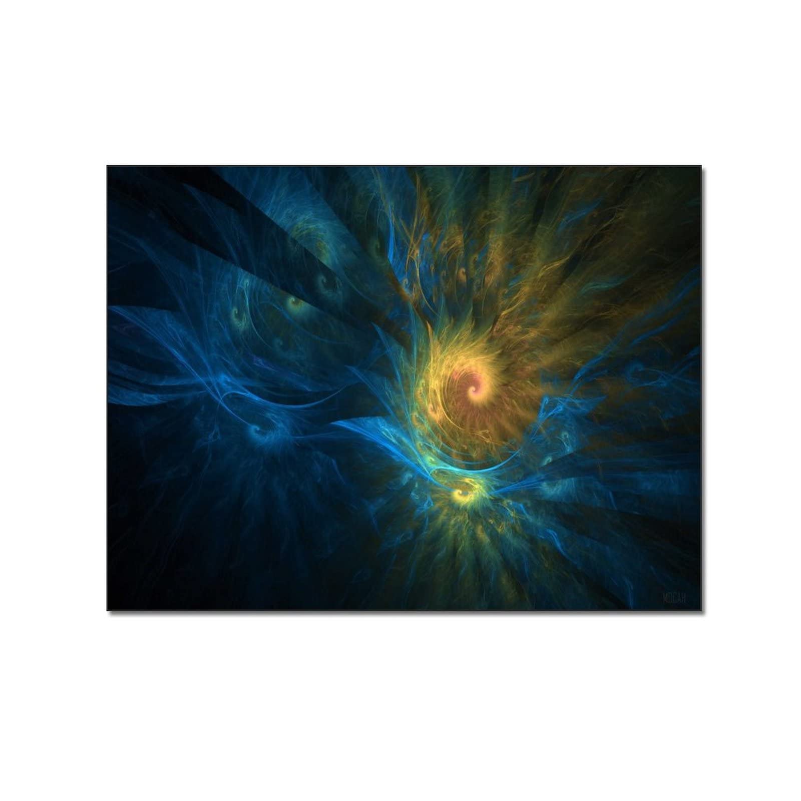 Spiral Fractal Modern Art Canvas Painting - Abstract Wall Decor Poster for Bedroom, Living Room, Office - 12x16 Inches (30x40cm) - Perfect for Home Decor, Gift Ideas & Meditation Spaces