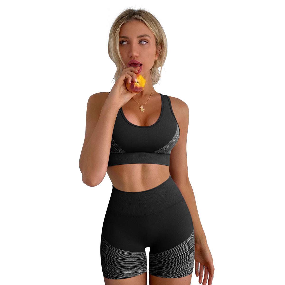 Plus Size Women's Striped Skinny Sports Fitness Clothing - Gym, Yoga & Running Workout Apparel