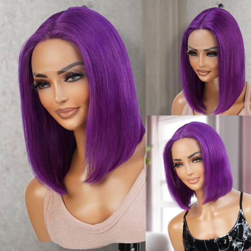 Eullair Blonde Straight Short Bob 13x4 Lace Front Wig - 100% Human Hair for Women & Girls | Summer Fashion, Cosplay, Daily Wear & Special Occasions