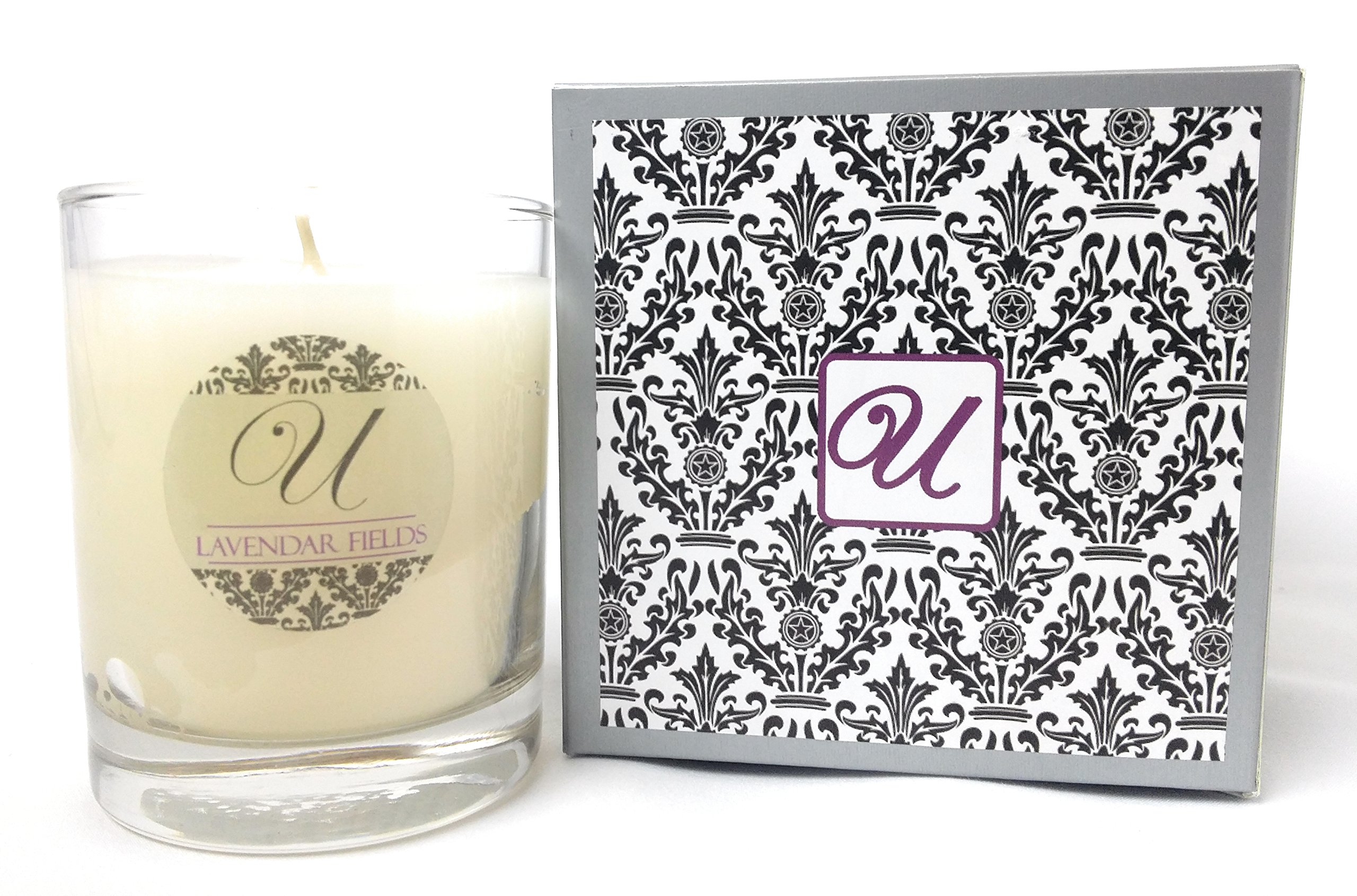 Lavender Fields Scented Candle - 8 oz Glass Jar with Hidden Jewelry Inside (Value $10-$10,000) | Ring Size 6 | Premium Home Fragrance for Relaxation, Meditation & Romantic Ambiance