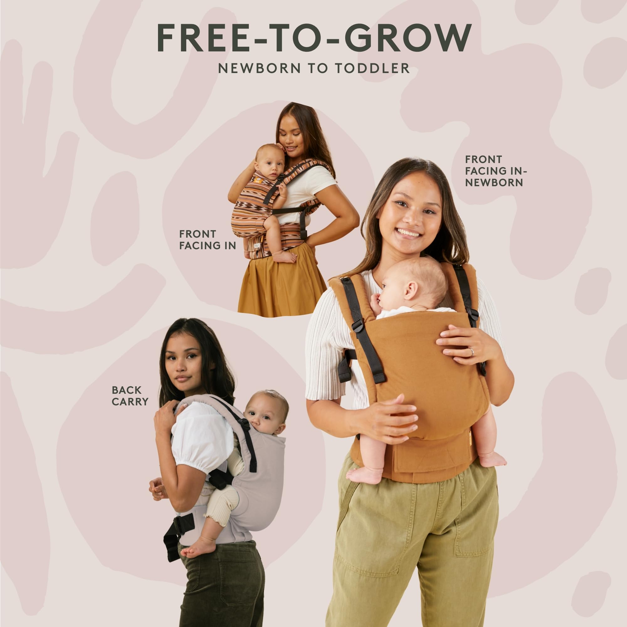 Tula Discover Free-to-Grow Baby Carrier - Adjustable Ergonomic Infant to Toddler Carrier (7-45 lbs) - Black & Gray Stars - Perfect for Babywearing, Shopping & Outdoor Adventures