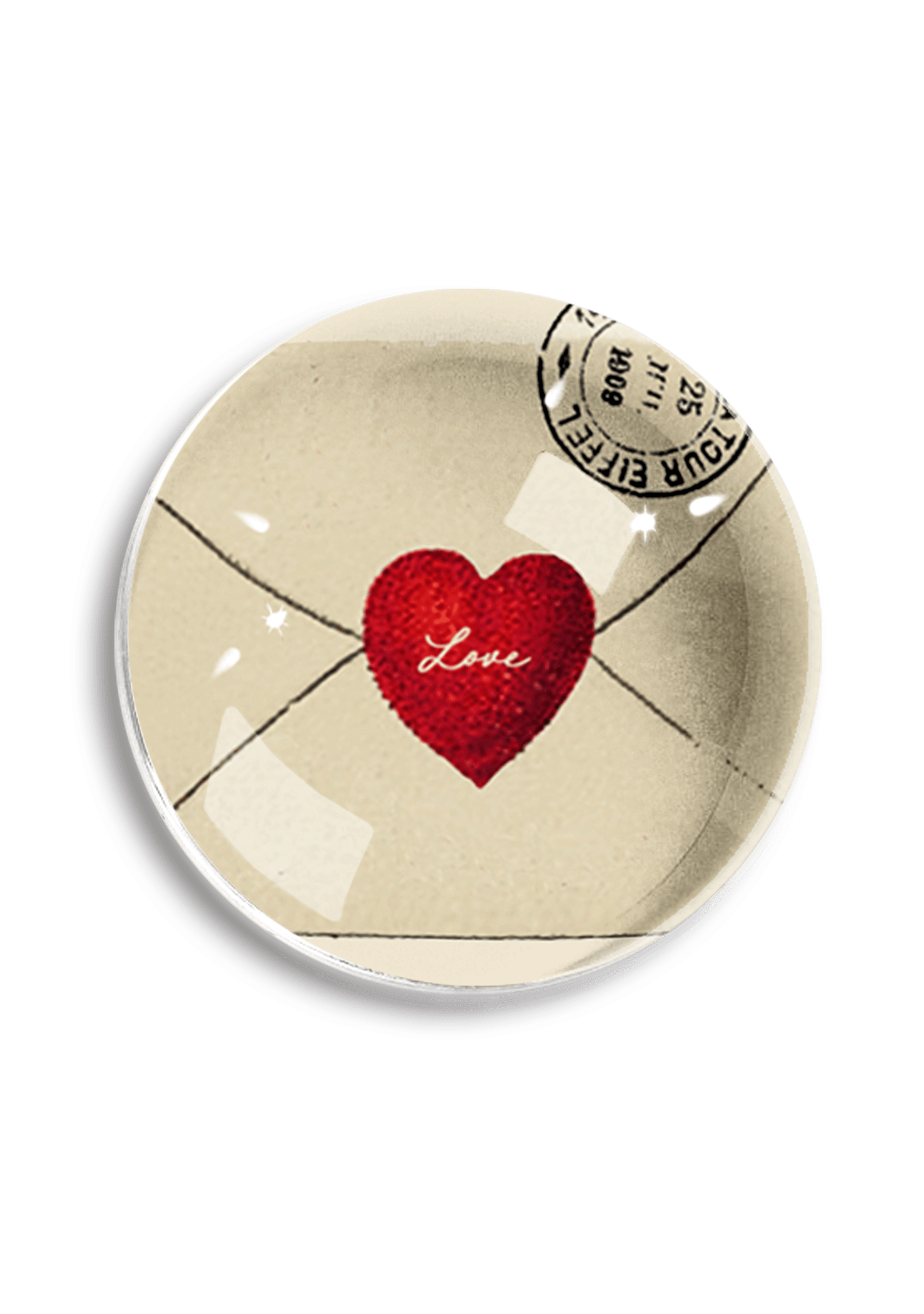 Crystal Dome Paperweight with Love Envelope Design - Elegant Glass Keepsake for Wedding, Anniversary & Romantic Gifts | Perfect for Home Office Decor & Sentimental Display