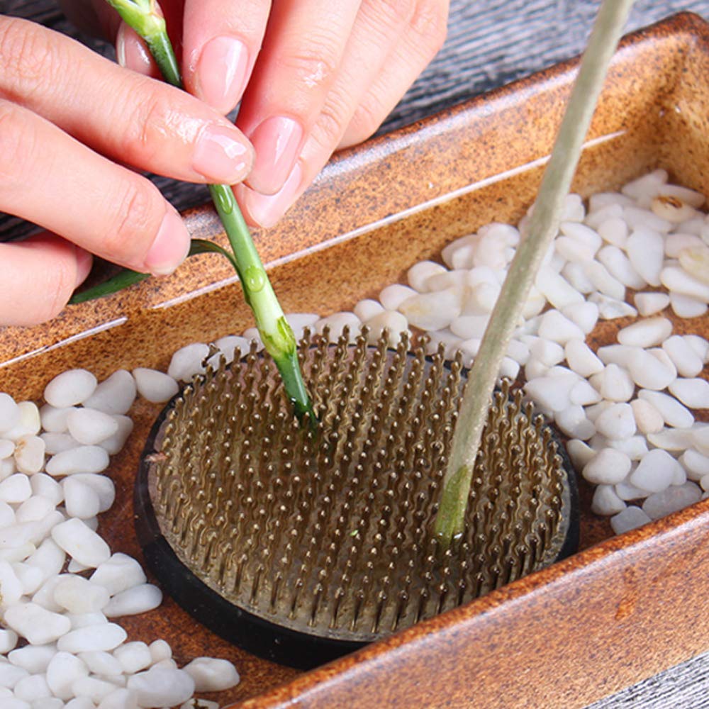 2.4 Inch Round Flower Frog Holder for Floral Arrangements - Perfect for Bouquets, Centerpieces, and DIY Wedding Decor