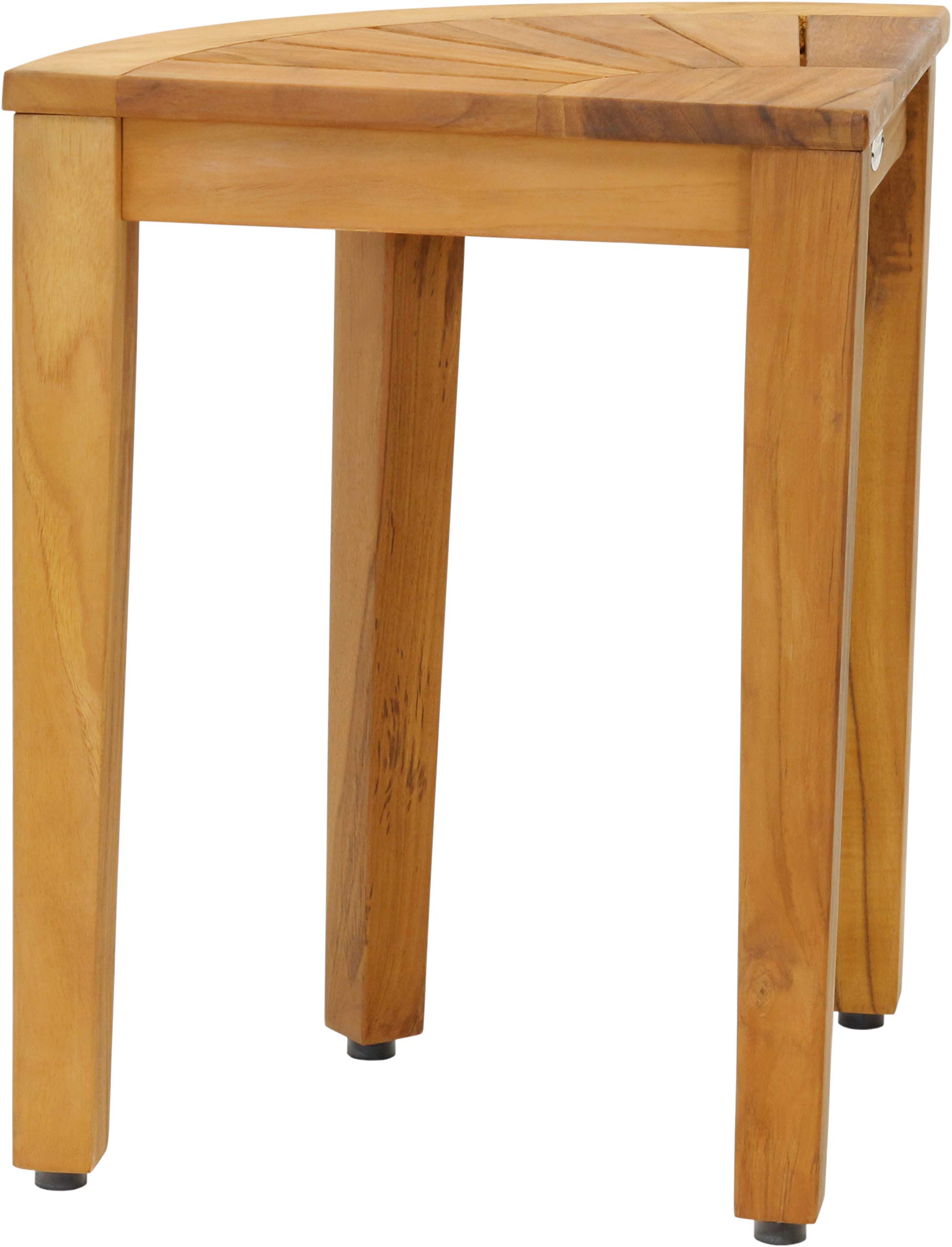 AquaTeak 15.5 Inch Teak Wood Shower Bench with Elevated Height - Waterproof Bath Seat for Spa, Sauna & Bathroom - Non-Slip Corner Shower Stool for Elderly & Disabled