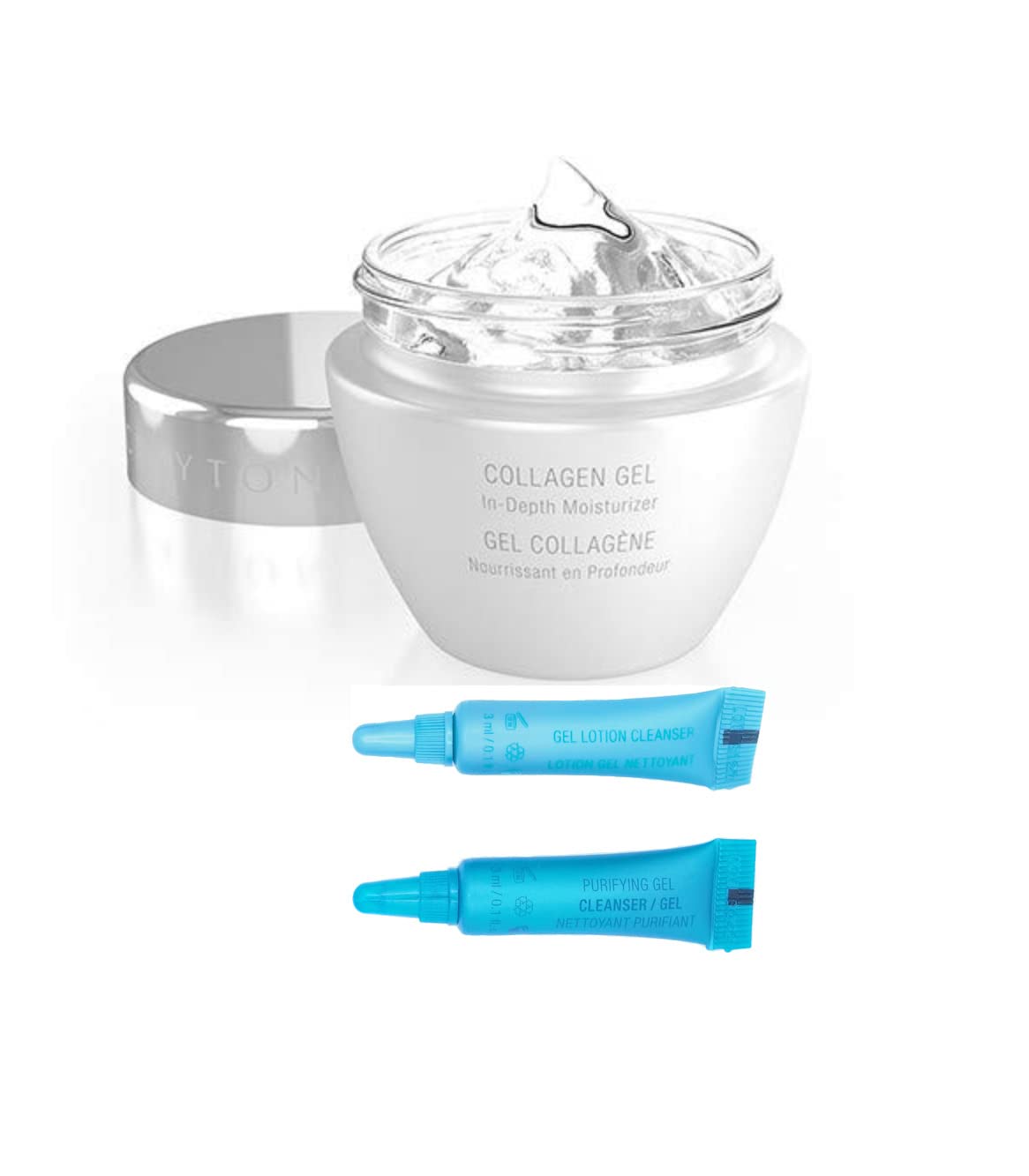 **Collagen Gel 1.7oz - Anti-Aging & Hydrating Face Gel with Purifying Gel Cleanser & Gel Lotion Sample Bundle | For Glowing Skin & Daily Skincare Routine**