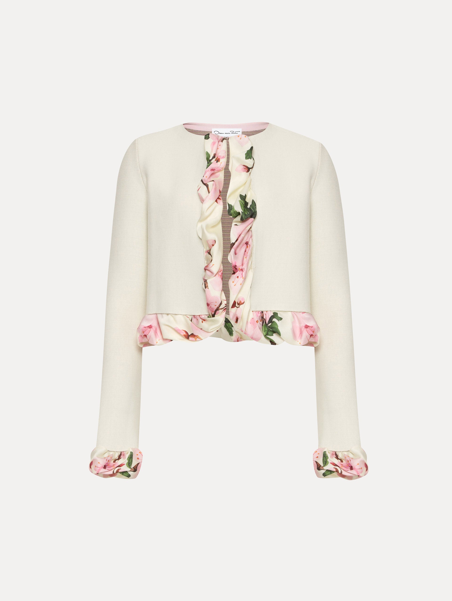 Elegant Cherry Blossom Print Twist Trim Cardigan for Women - Lightweight Spring Knitwear for Office, Date Night & Casual Outfits