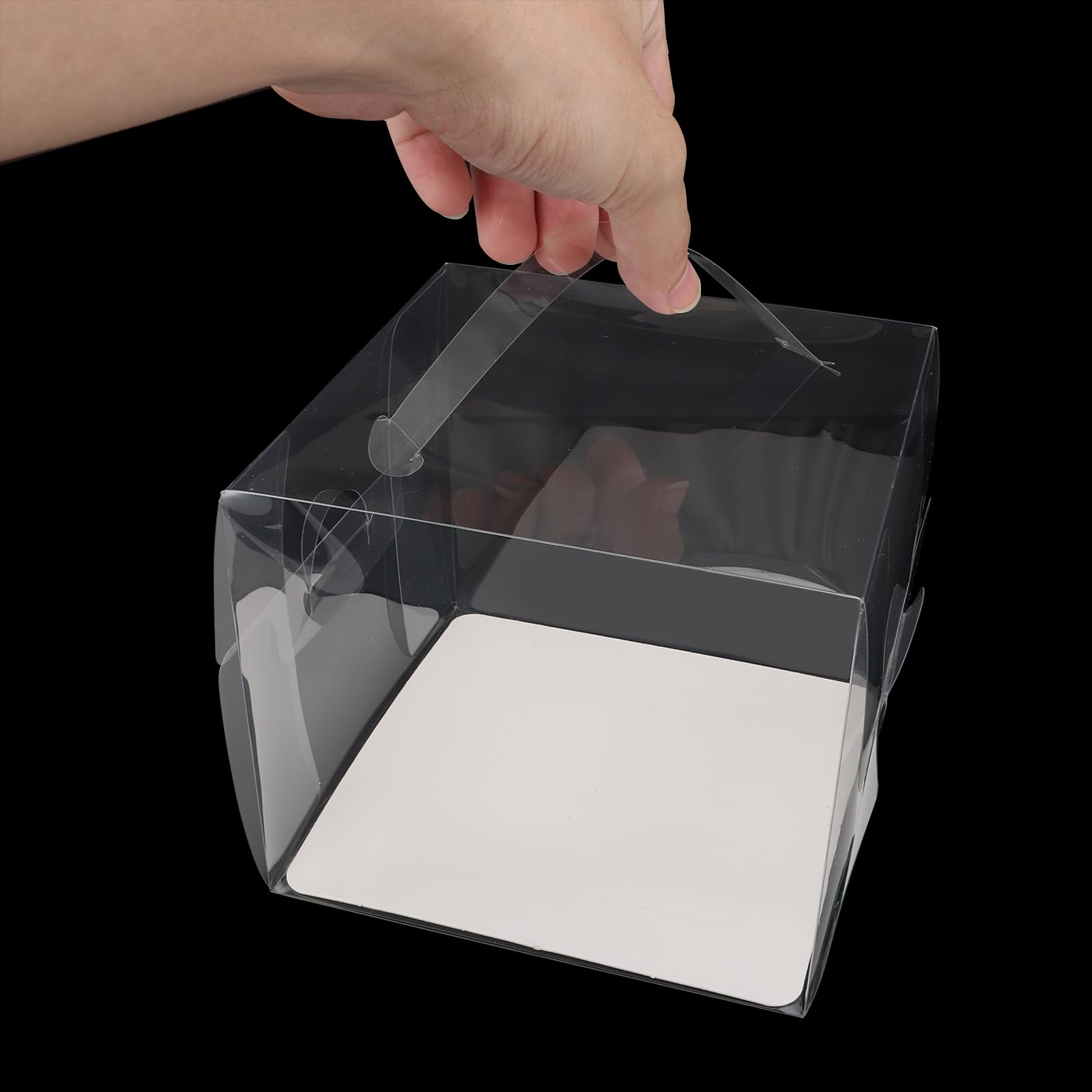 SHUESS 30Pcs 6x6x5 Inch Clear Transparent Bakery Cake Boxes with Handle & Cake Boards - Perfect for Wedding, Birthday, Cupcake Display & Dessert Storage